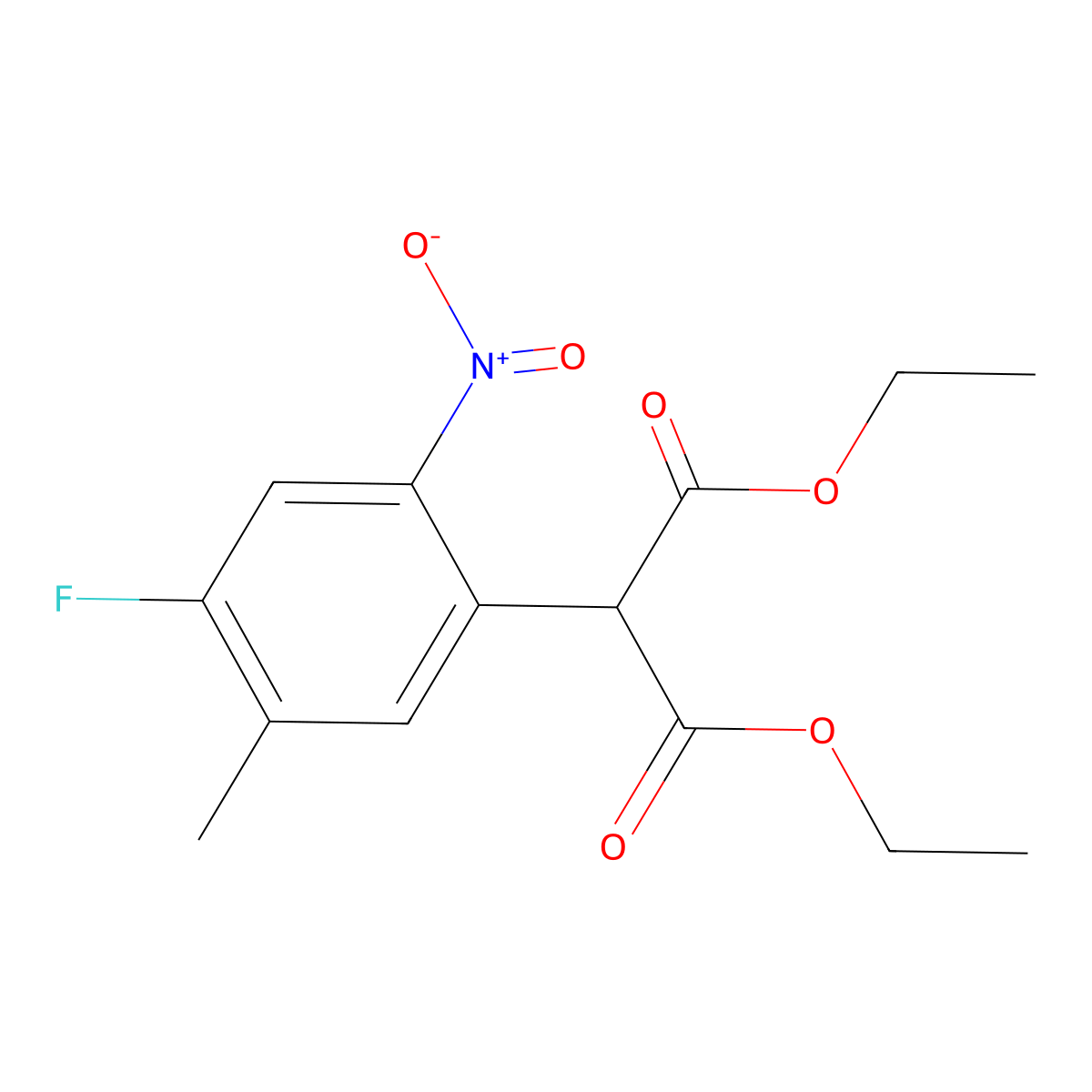 1,3-Diethyl 2-(4-fluoro-5-methyl-2-nitrophenyl)-propanedioate molecular structure, CAS 1251950-59-0