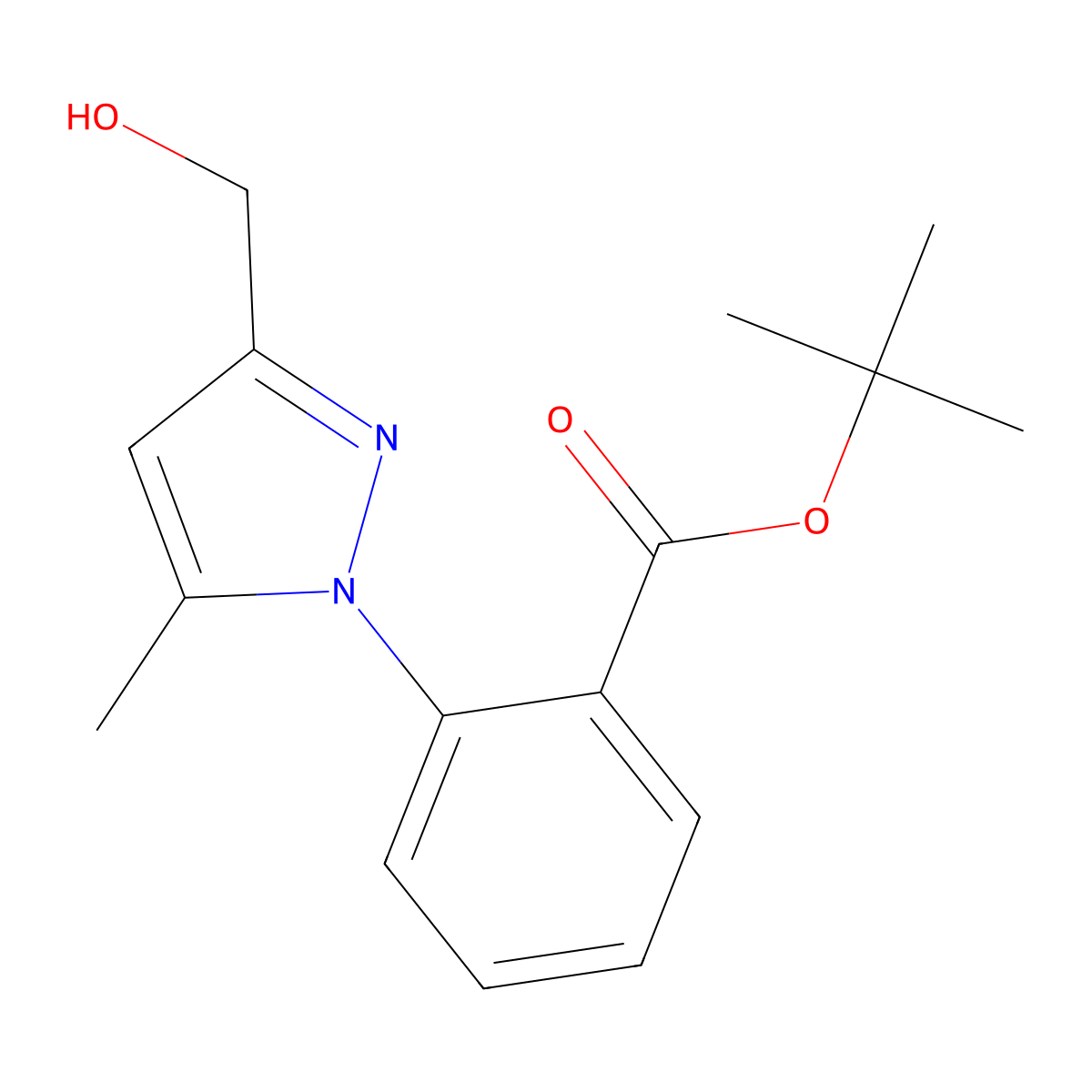 tert-Butyl 2-[3-(hydroxymethyl)-5-methyl-1H-pyrazol-1-yl]benzoate molecular structure, CAS 1251950-61-4