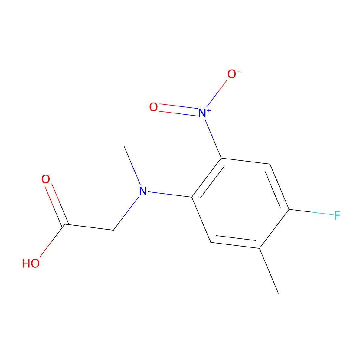 2-[(4-Fluoro-5-methyl-2-nitrophenyl)-(methyl)amino]acetic acid molecular structure, CAS 1251950-64-7