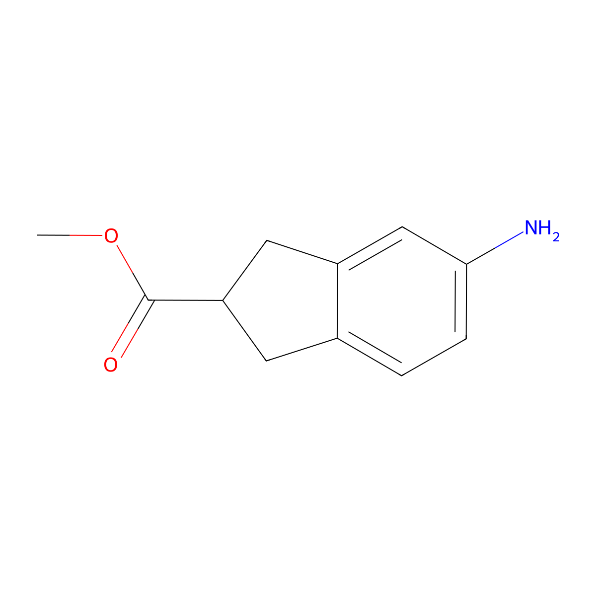 Methyl 5-amino-2,3-dihydro-1H-indene-2-carboxylate molecular structure, CAS 1251952-99-4