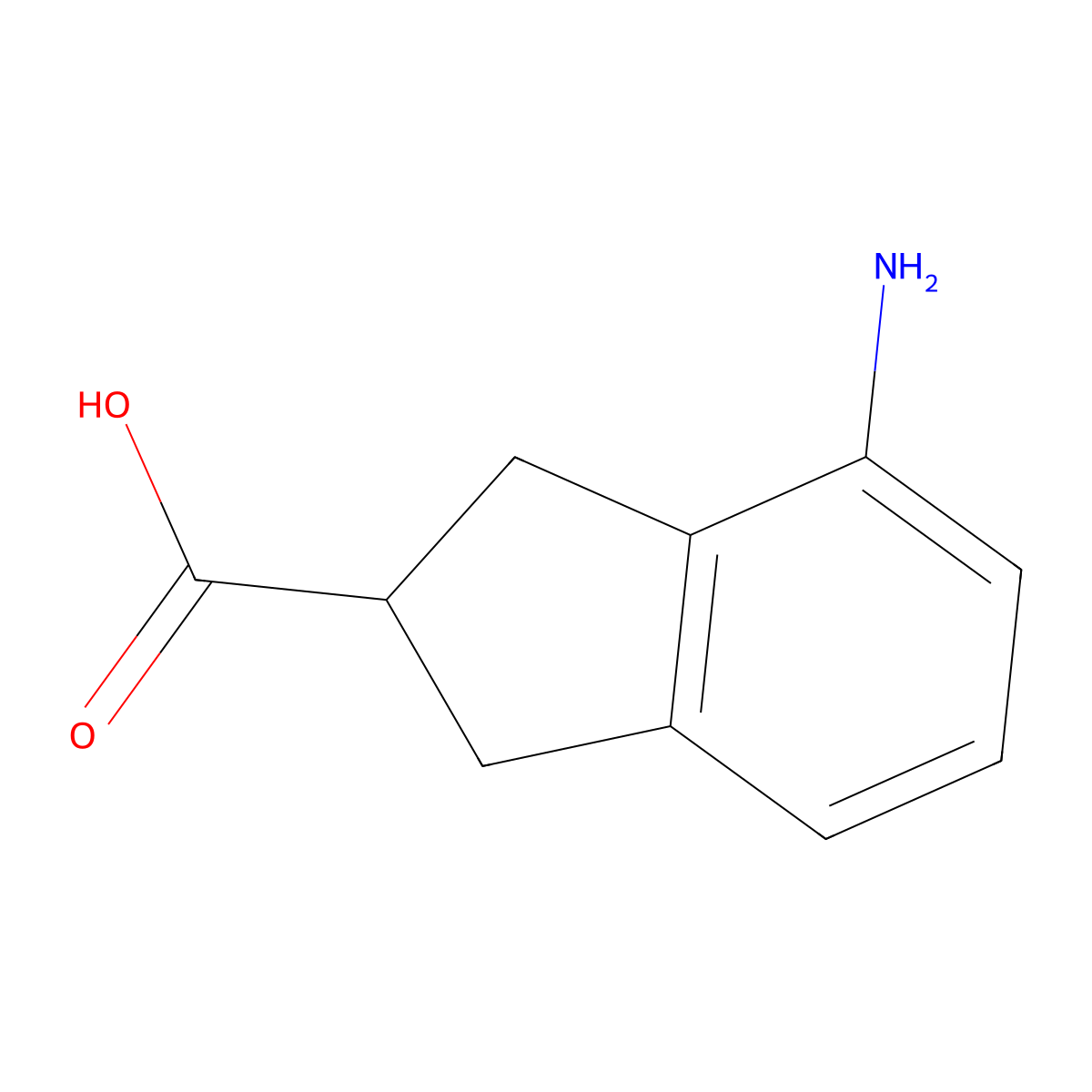 4-amino-2,3-dihydro-1H-indene-2-carboxylic acid molecular structure, CAS 1251953-00-0