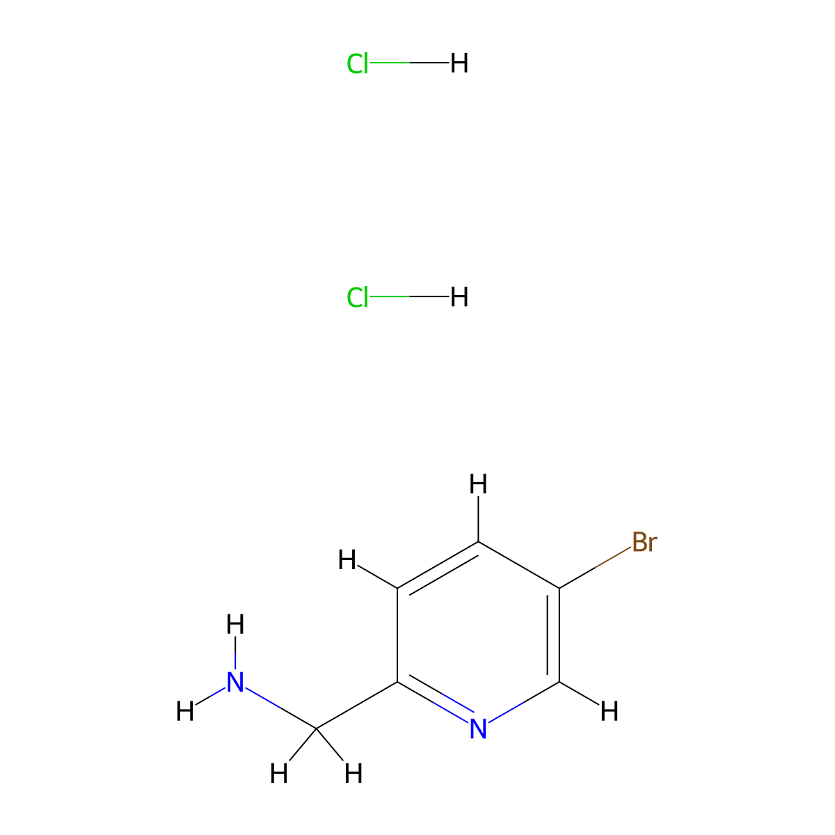 1-(5-Bromopyridin-2-yl)methanamine dihydrochloride molecular structure, CAS 1251953-03-3
