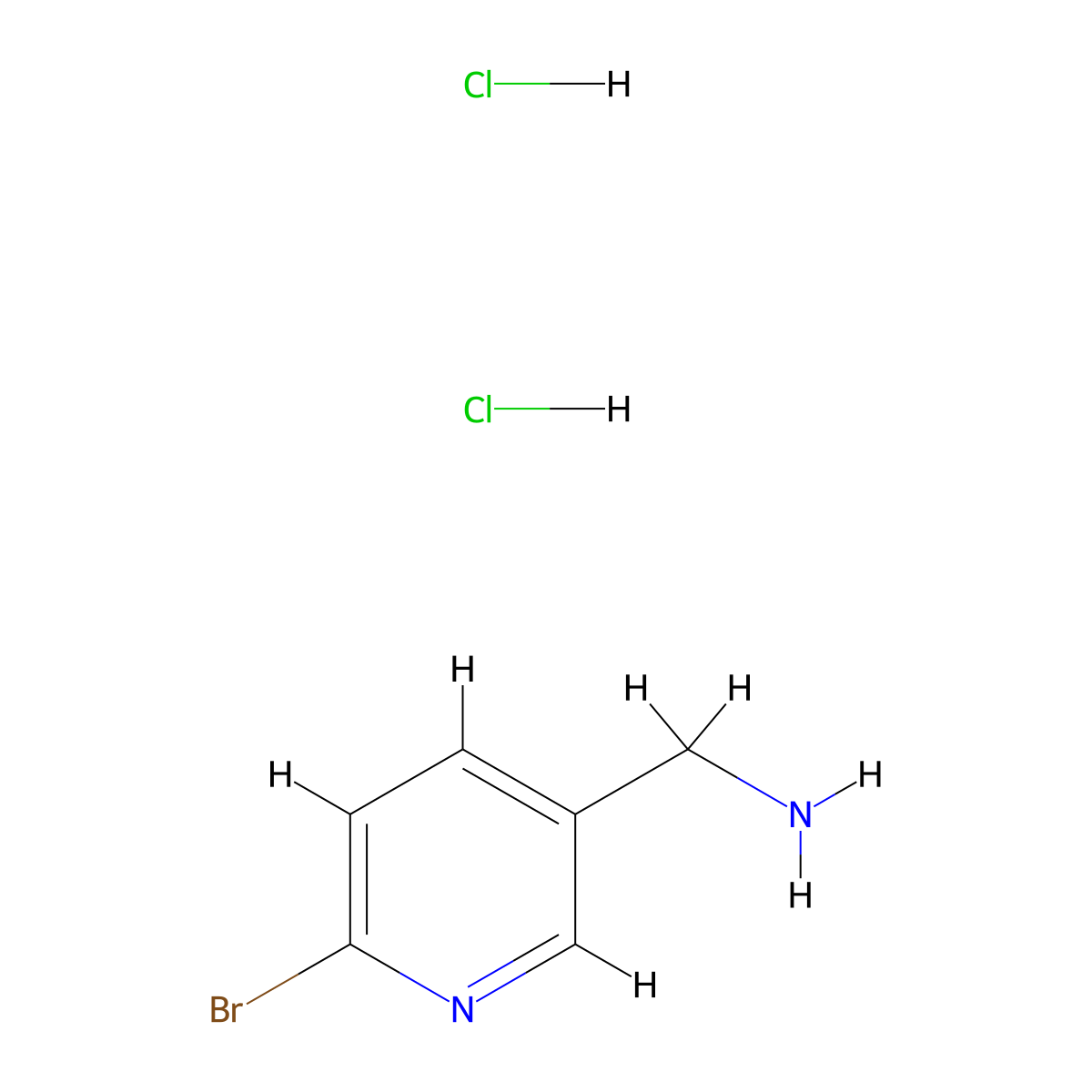 (6-Bromopyridin-3-yl)methanamine dihydrochloride molecular structure, CAS 1251953-04-4