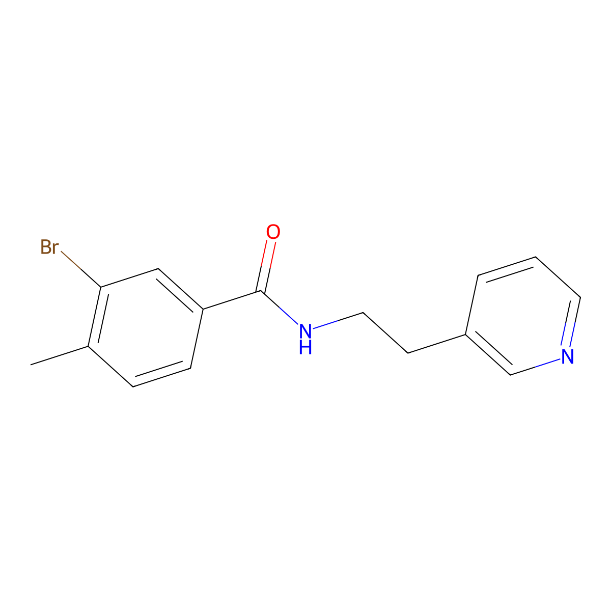 3-bromo-4-methyl-N-(2-pyridin-3-yl-ethyl)-benzamide molecular structure, CAS 1251957-49-9
