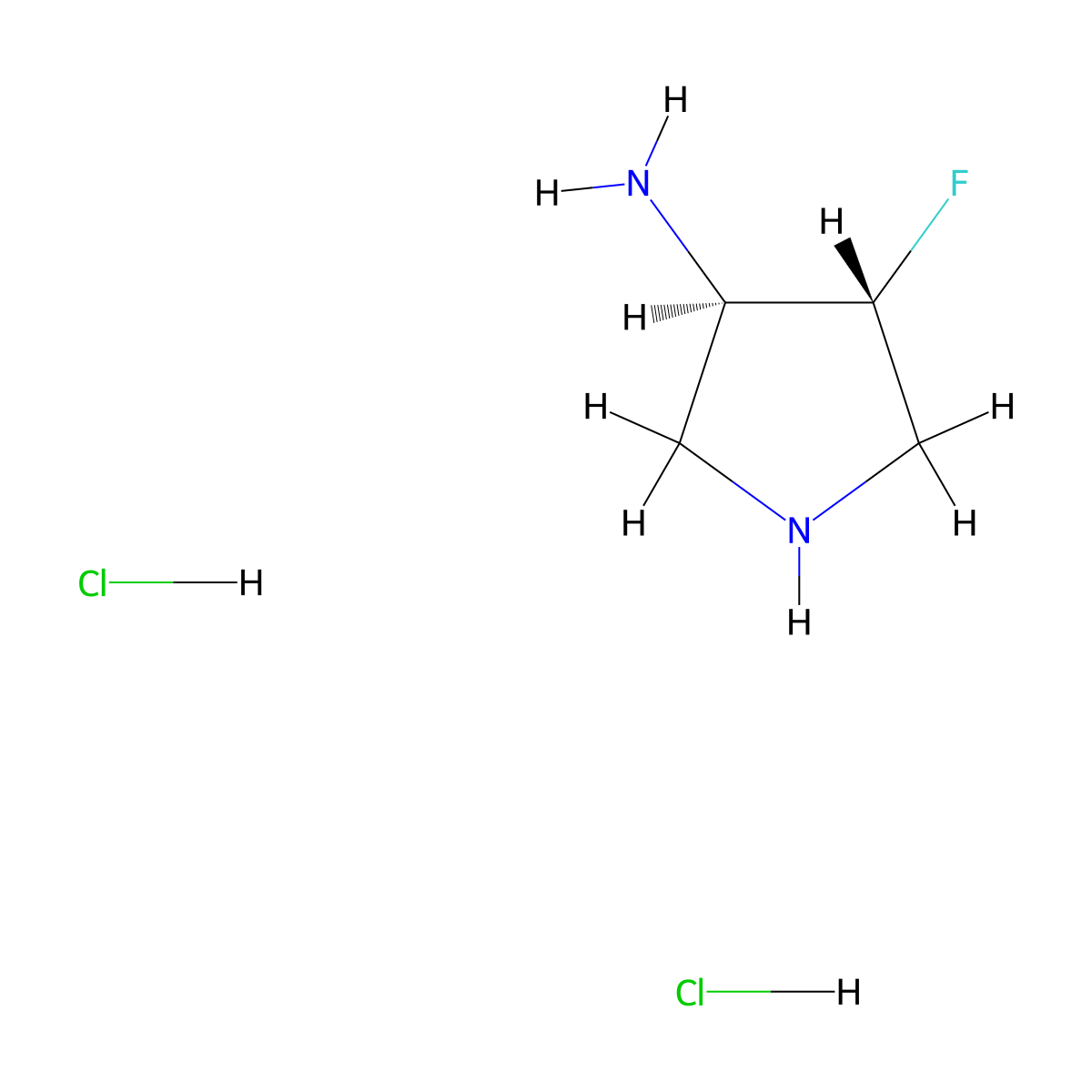 rel-(3R,4R)-4-Fluoropyrrolidin-3-amine dihydrochloride molecular structure, CAS 125197-40-2