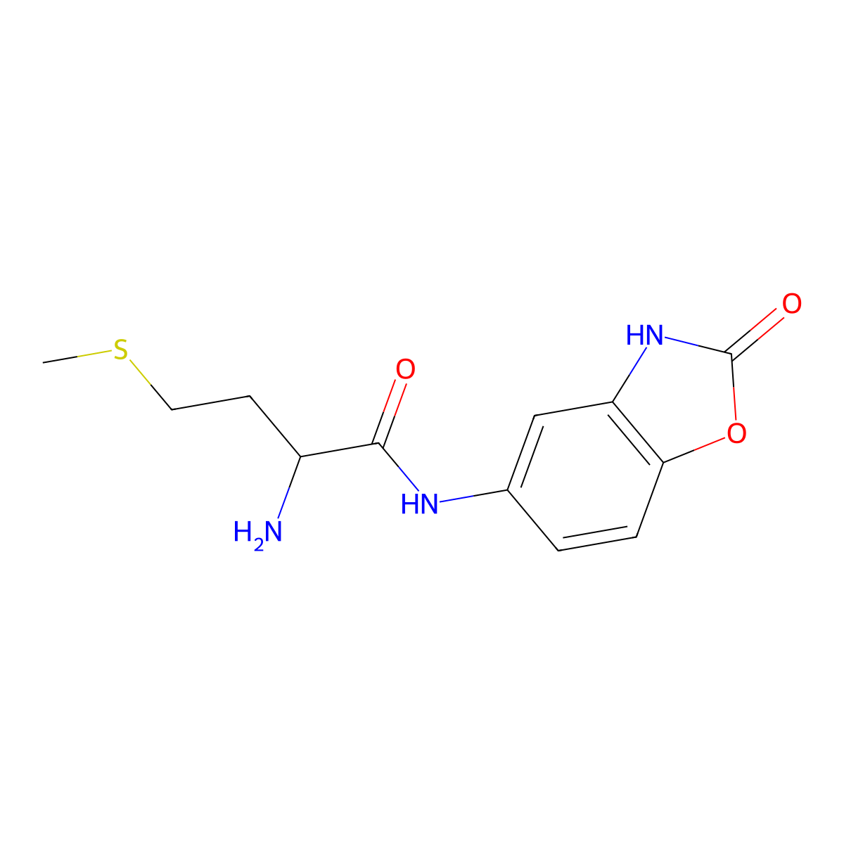 2-Amino-4-(methylsulfanyl)-N-(2-oxo-2,3-dihydro-1,3-benzoxazol-5-yl)butanamide molecular structure, CAS 1251999-12-8