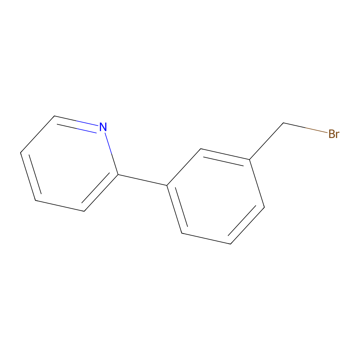 2-(3-(Bromomethyl)phenyl)pyridine molecular structure, CAS 1252011-37-2