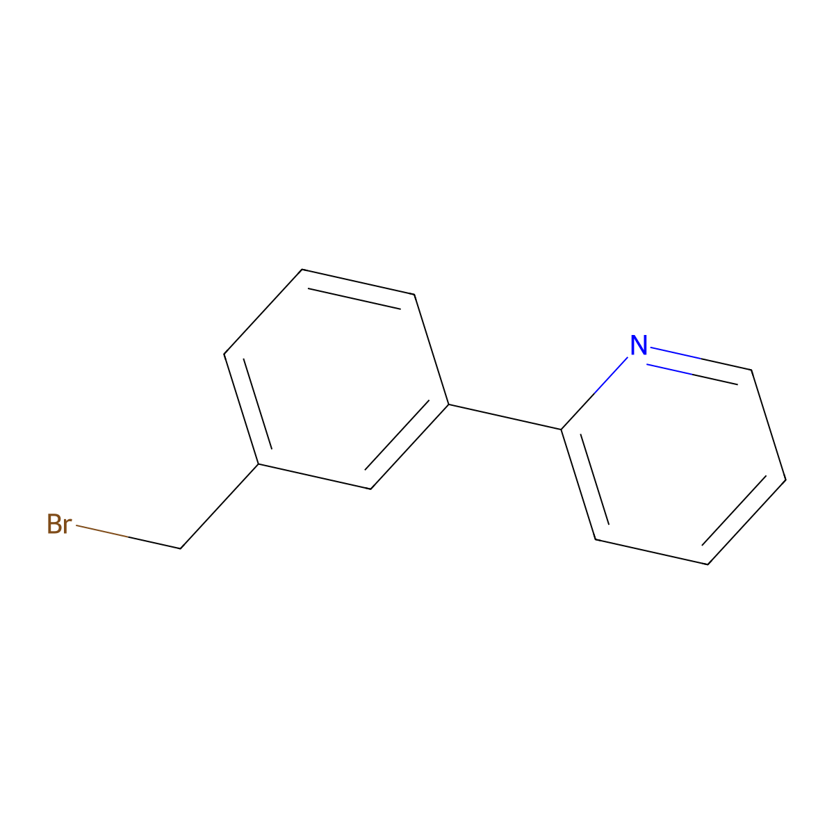 2-(3-(Bromomethyl)phenyl)pyridine molecular structure, CAS 1252011-37-2