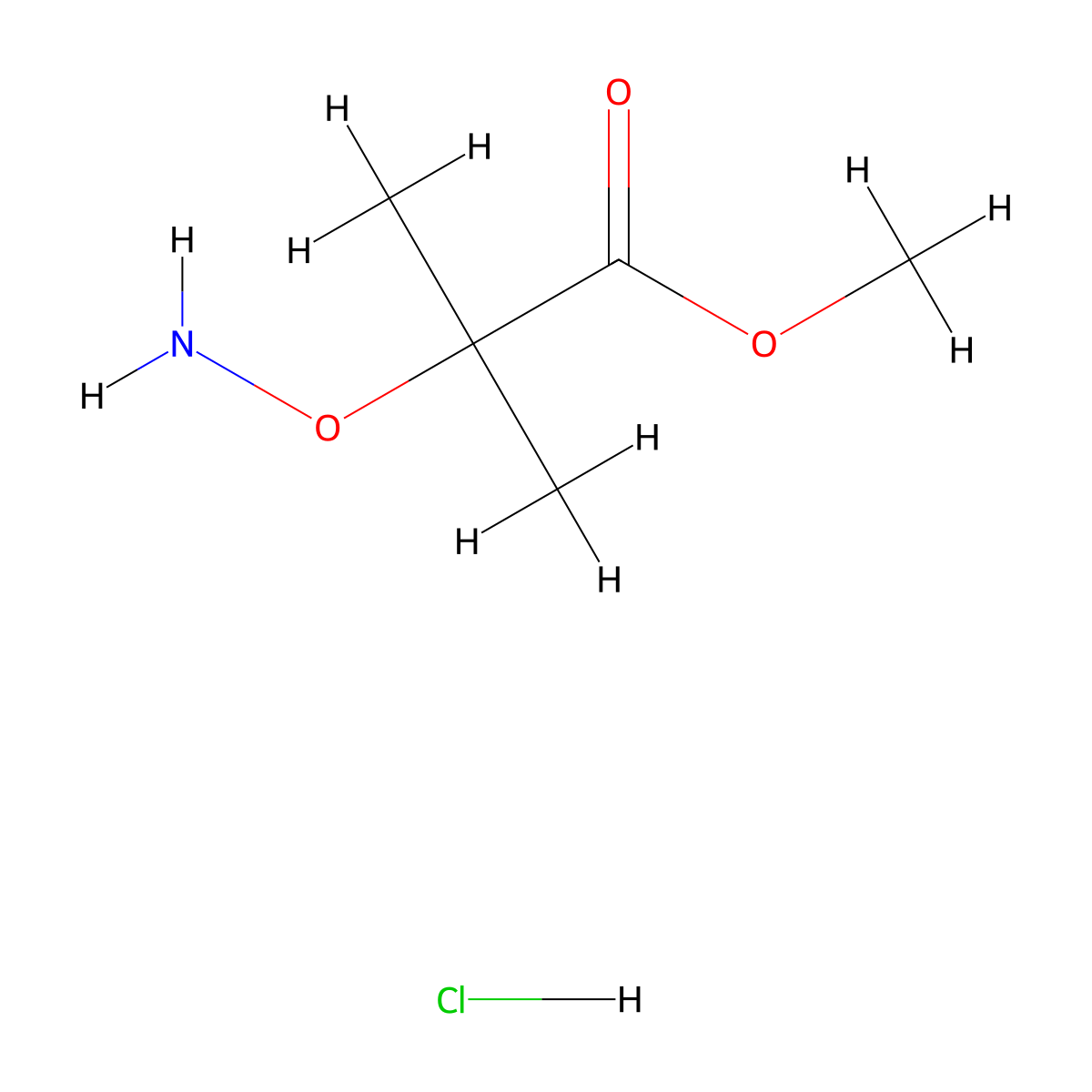 Methyl 2-(aminooxy)-2-methylpropanoate hydrochloride molecular structure, CAS 1252016-17-3