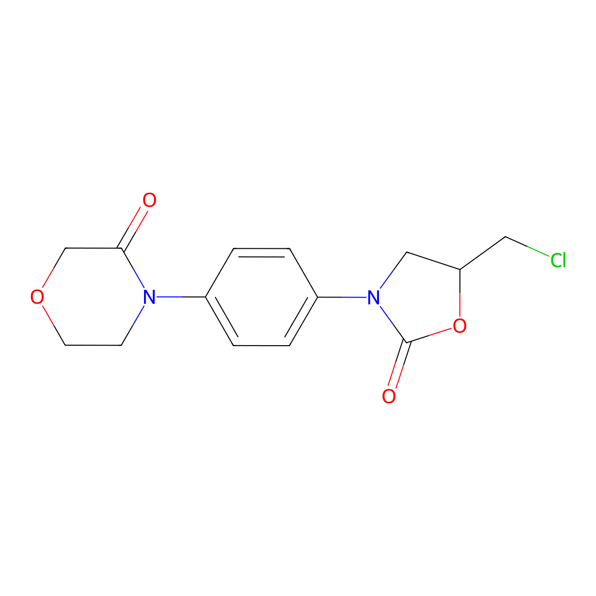 (R)-4-(4-(5-(chloroMethyl)-2-oxooxazolidin-3-yl)phenyl)Morpholin-3-one molecular structure, CAS 1252018-28-2