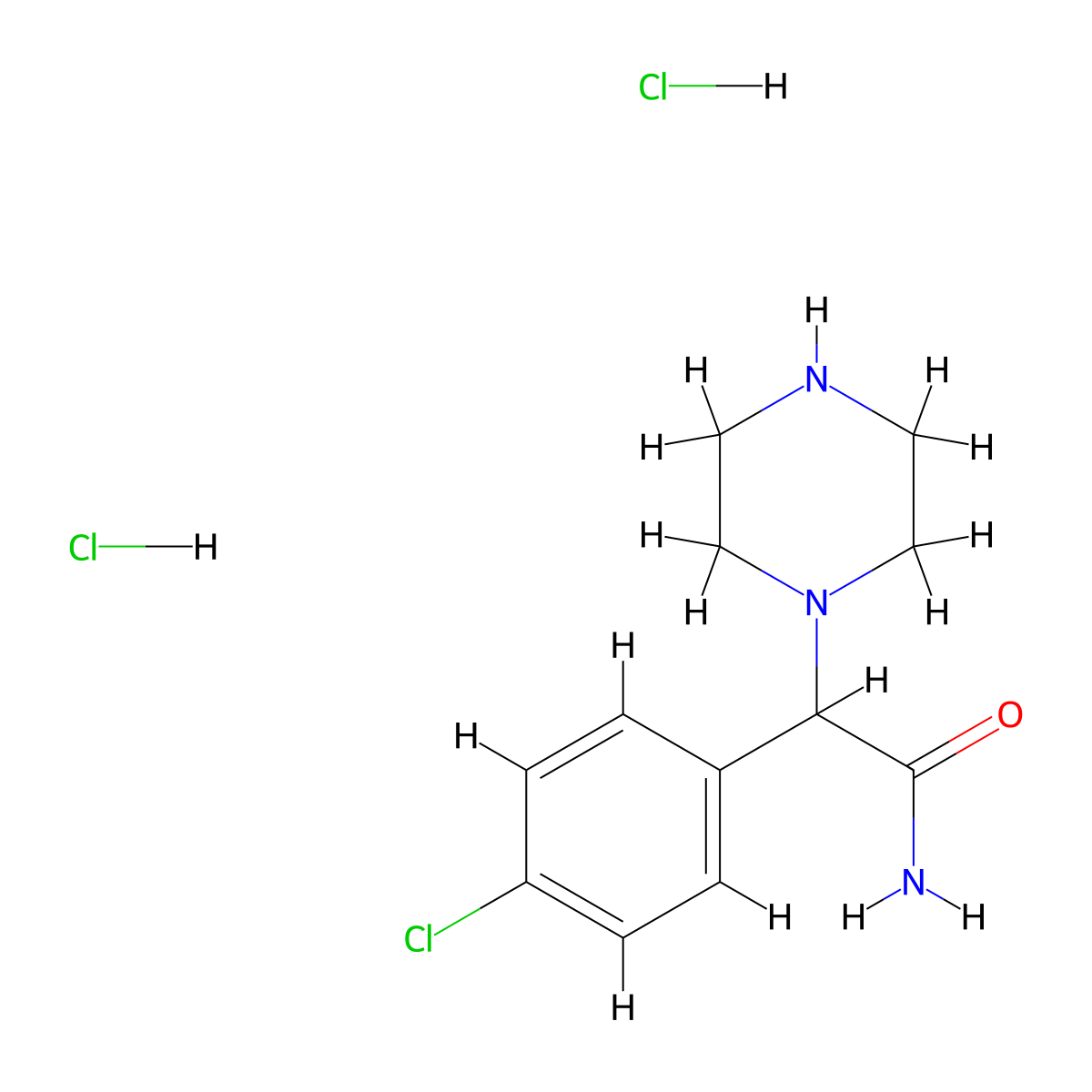 2-(4-Chlorophenyl)-2-(piperazin-1-yl)acetamide dihydrochloride molecular structure, CAS 1252036-94-4
