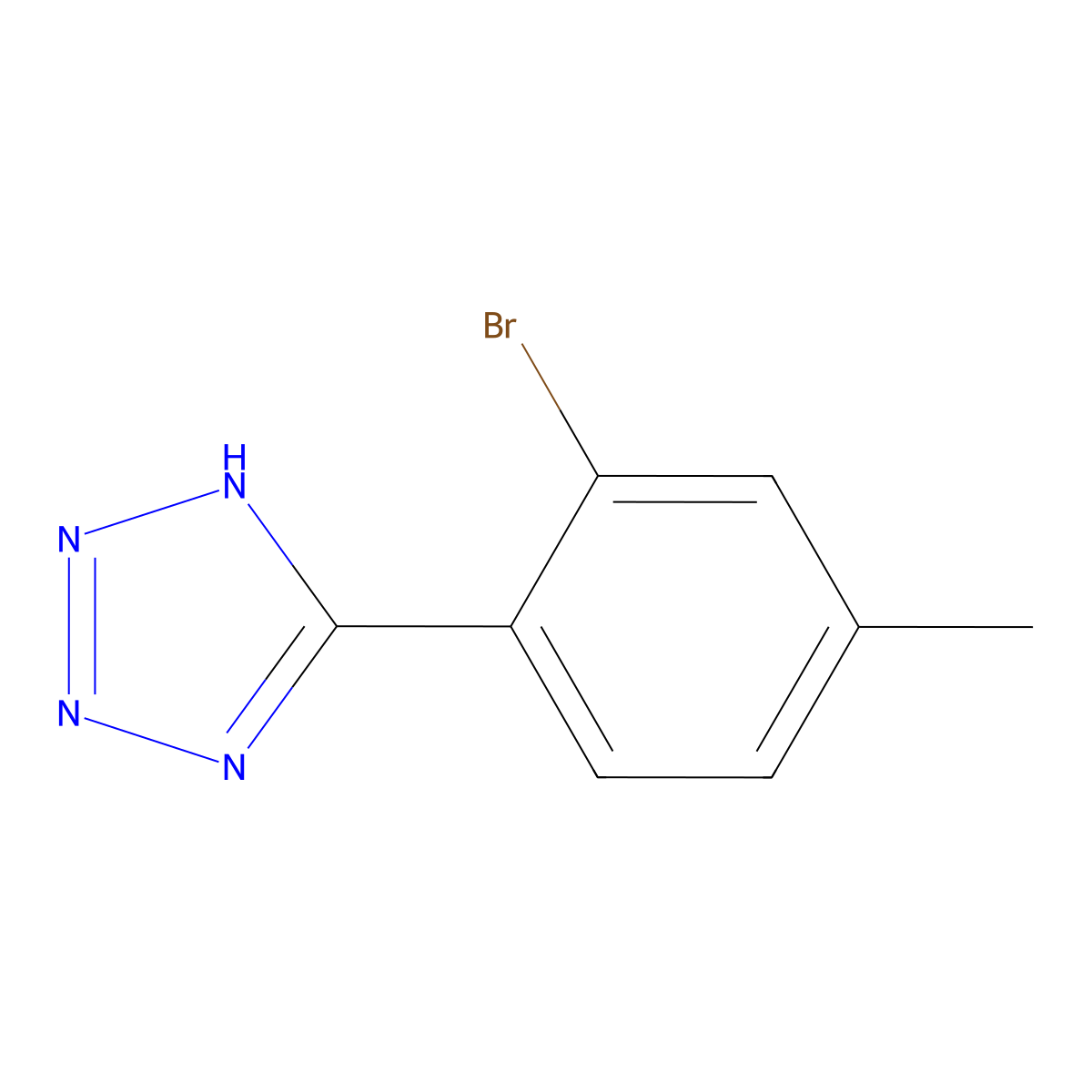 5-(2-Bromo-4-methylphenyl)-1H-tetrazole molecular structure, CAS 1252046-09-5