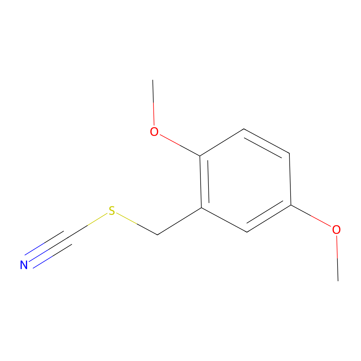 2,5-Dimethoxybenzyl thiocyanate molecular structure, CAS 1252046-12-0