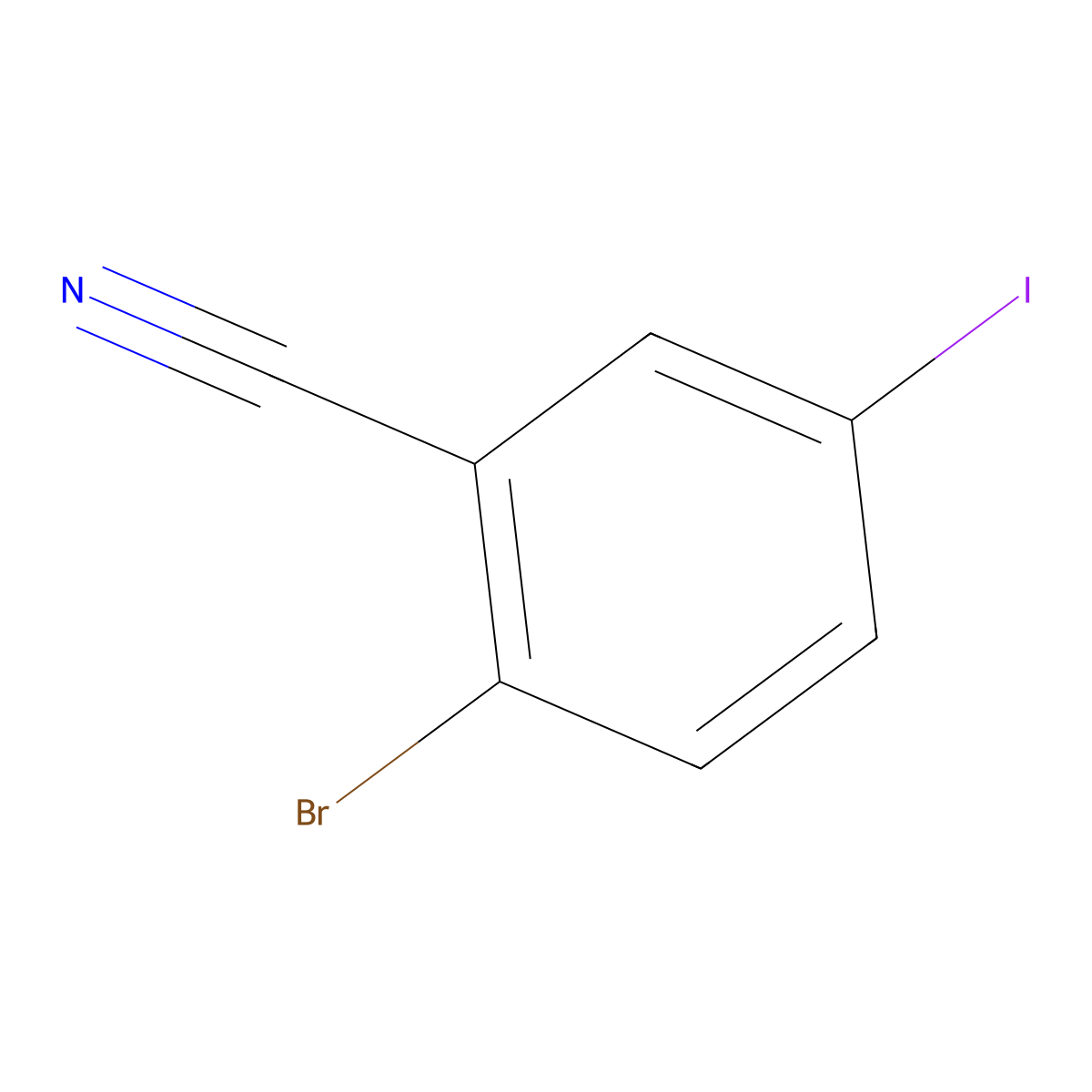 2-Bromo-5-iodobenzonitrile molecular structure, CAS 1252046-13-1