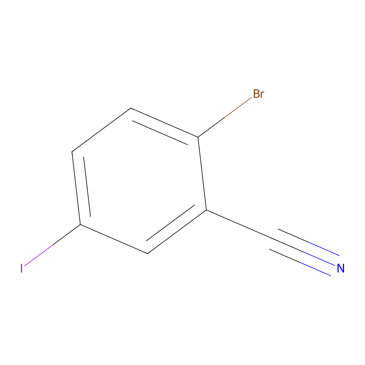 2-Bromo-5-iodobenzonitrile molecular structure, CAS 1252046-13-1