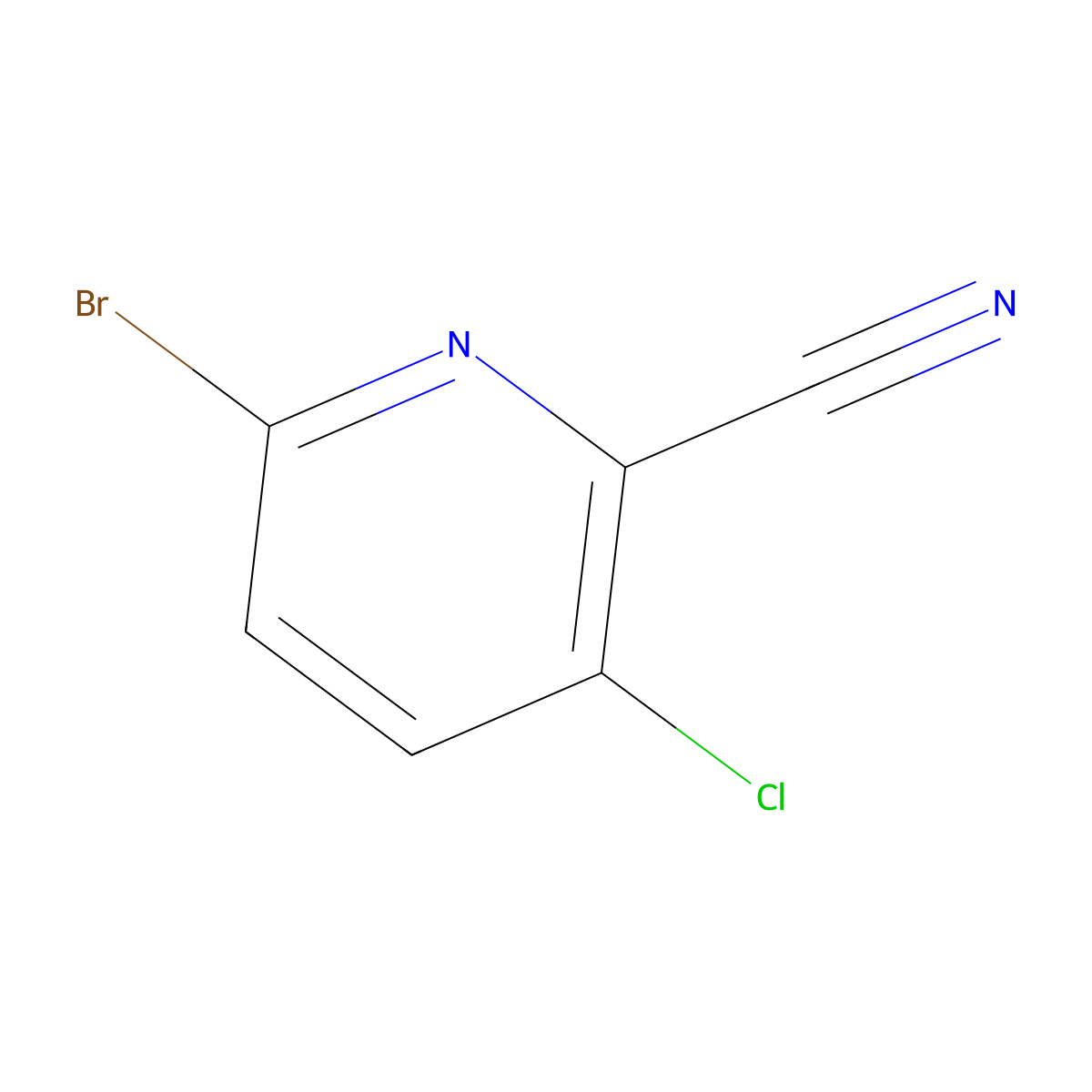 6-Bromo-3-chloropicolinonitrile molecular structure, CAS 1252046-16-4