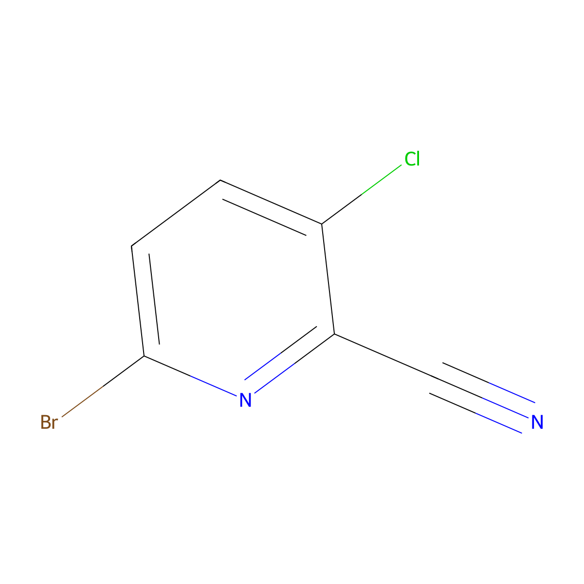 6-Bromo-3-chloropicolinonitrile molecular structure, CAS 1252046-16-4