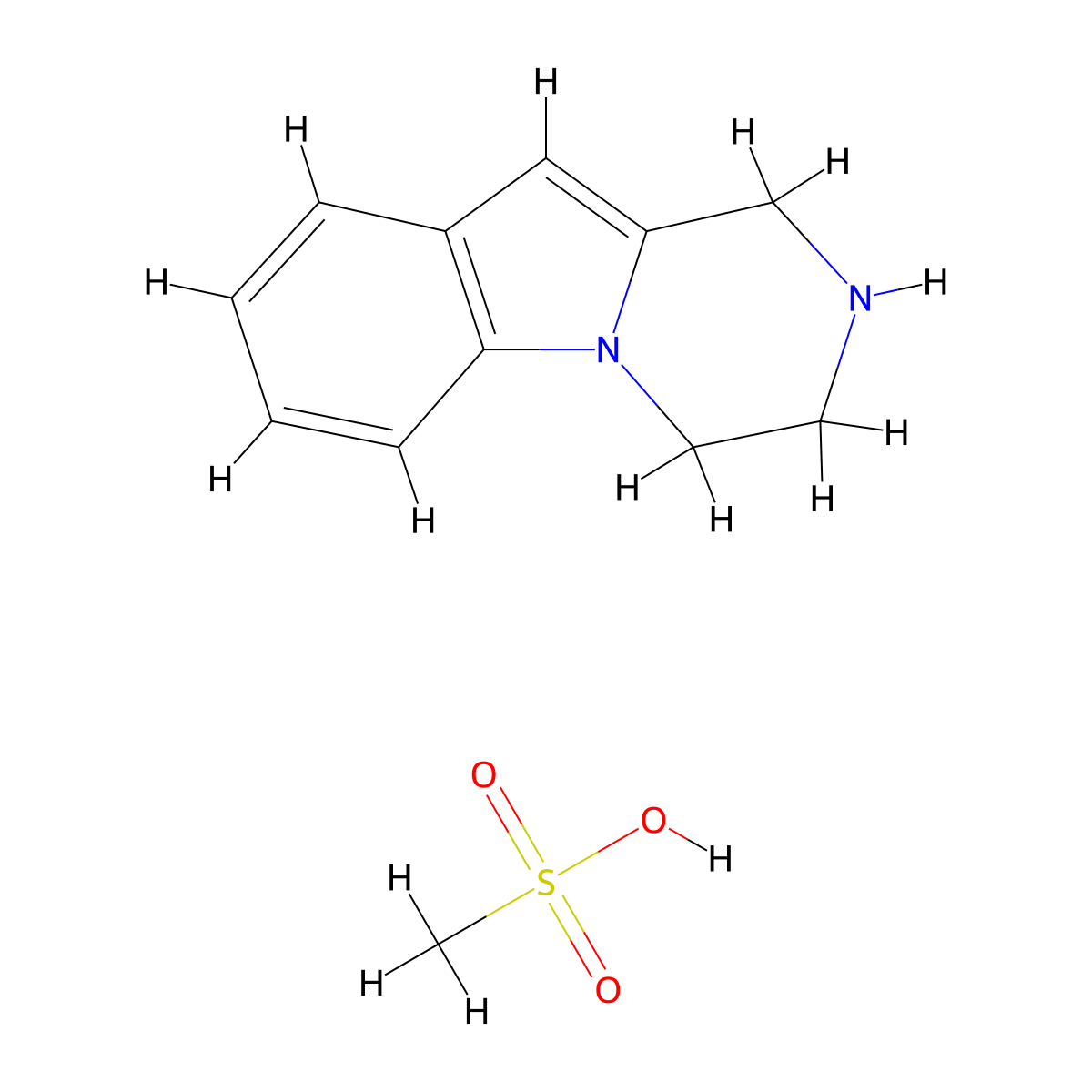 1,2,3,4-Tetrahydropyrazino[1,2-a]indole methanesulfonate molecular structure, CAS 1252046-17-5