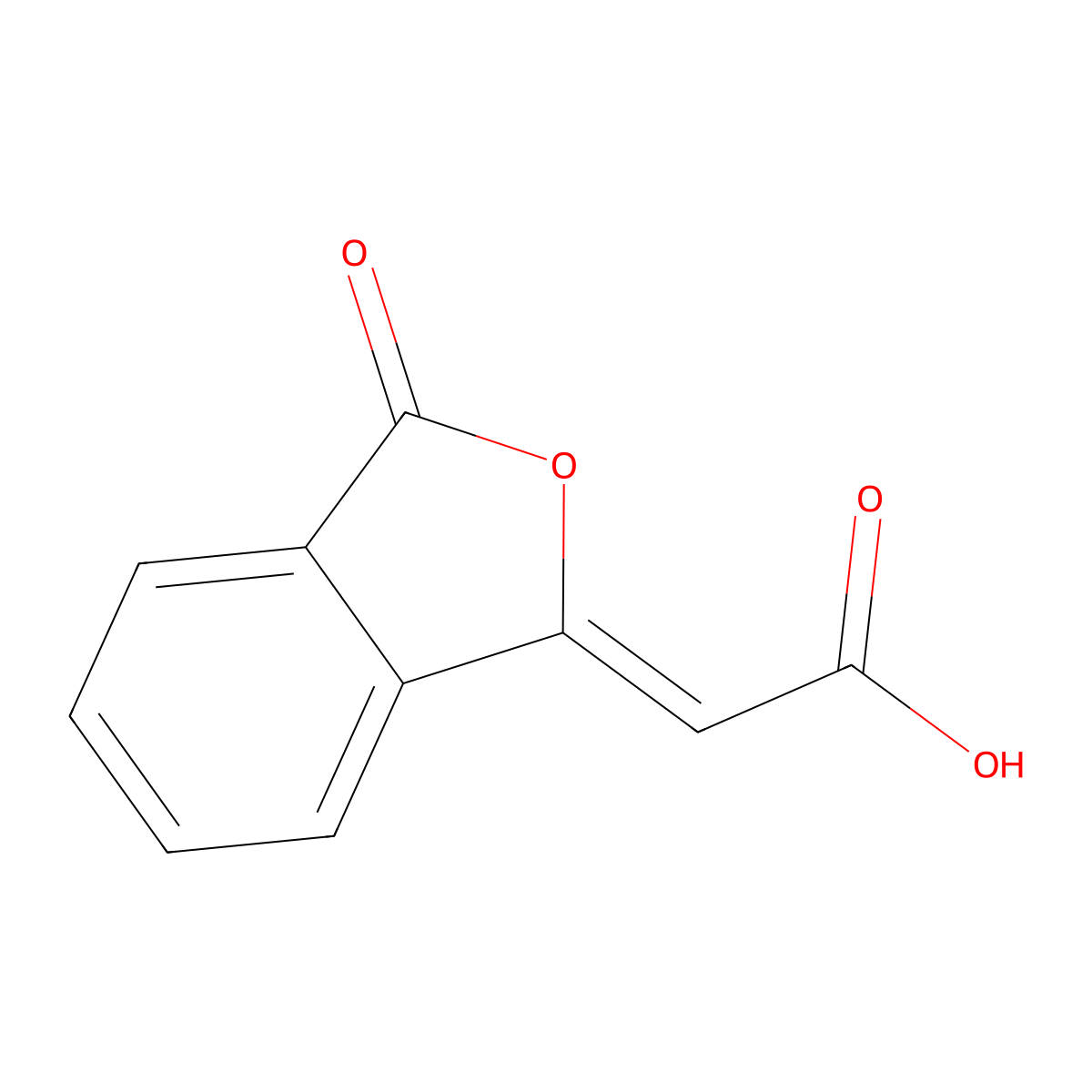 Phthalideneacetic acid molecular structure, CAS 125213-45-8