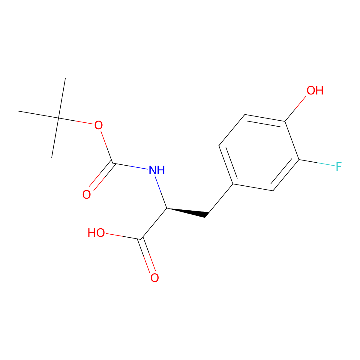 N-(tert-Butoxycarbonyl)-3-fluoro-L-tyrosine molecular structure, CAS 125218-33-9