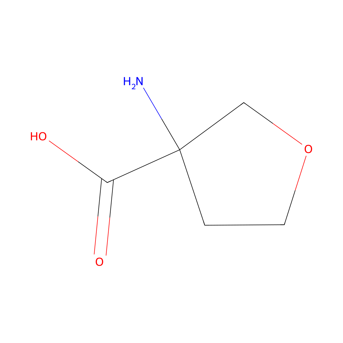 3-Aminotetrahydrofuran-3-carboxylic acid molecular structure, CAS 125218-55-5