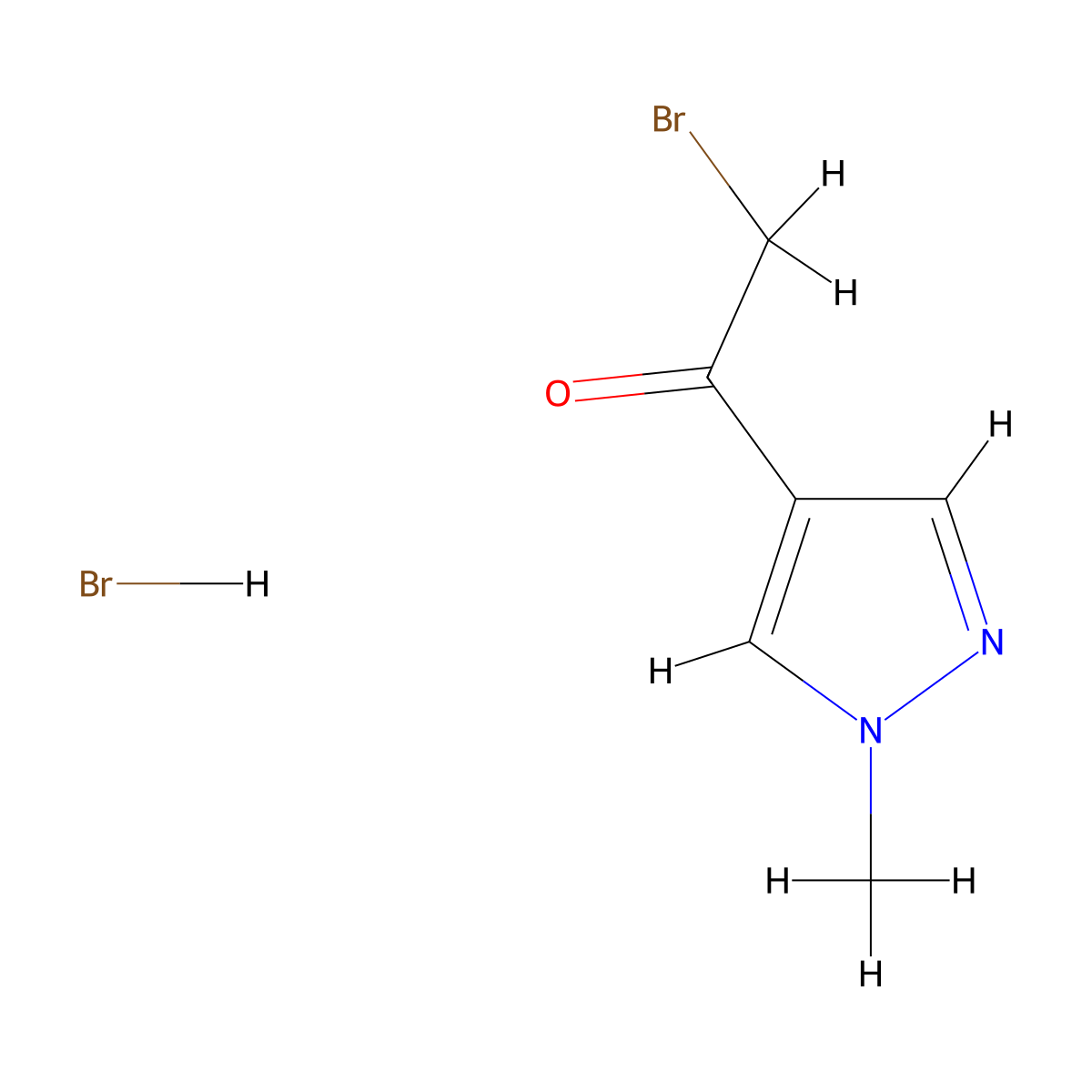 2-bromo-1-(1-methyl-1H-pyrazol-4-yl)ethan-1-one hydrobromide molecular structure, CAS 1252185-47-9