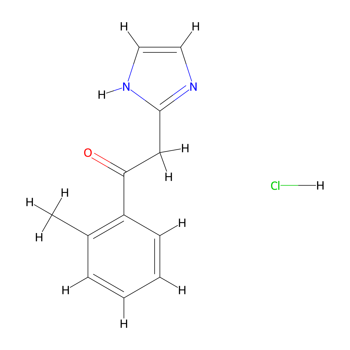 2-(1H-imidazol-2-yl)-1-(2-methylphenyl)ethan-1-one hydrochloride molecular structure, CAS 1252206-09-9