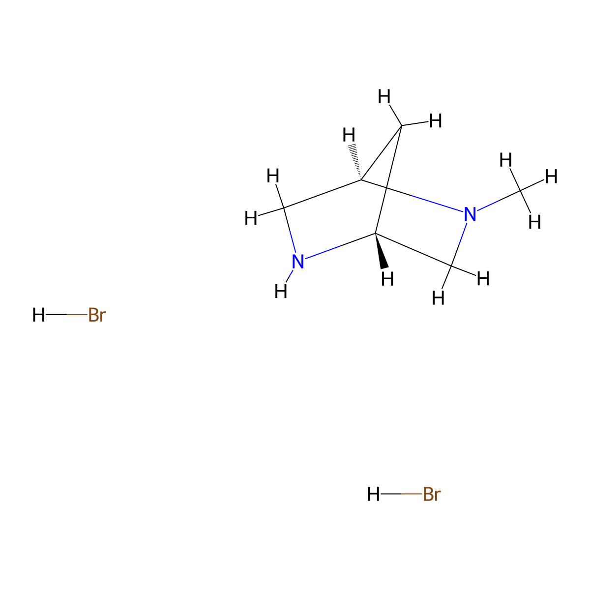 (1R,4R)-2-methyl-2,5-diazabicyclo[2.2.1]heptane dihydrobromide molecular structure, CAS 125224-64-8