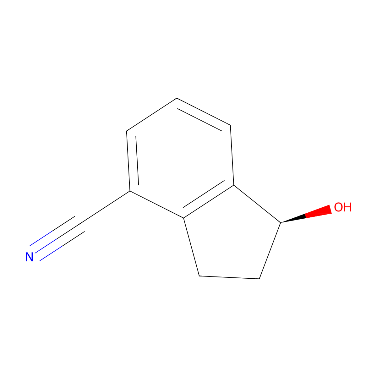 (S)-1-hydroxy-2,3-dihydro-1H-indene-4-carbonitrile molecular structure, CAS 125225-26-5