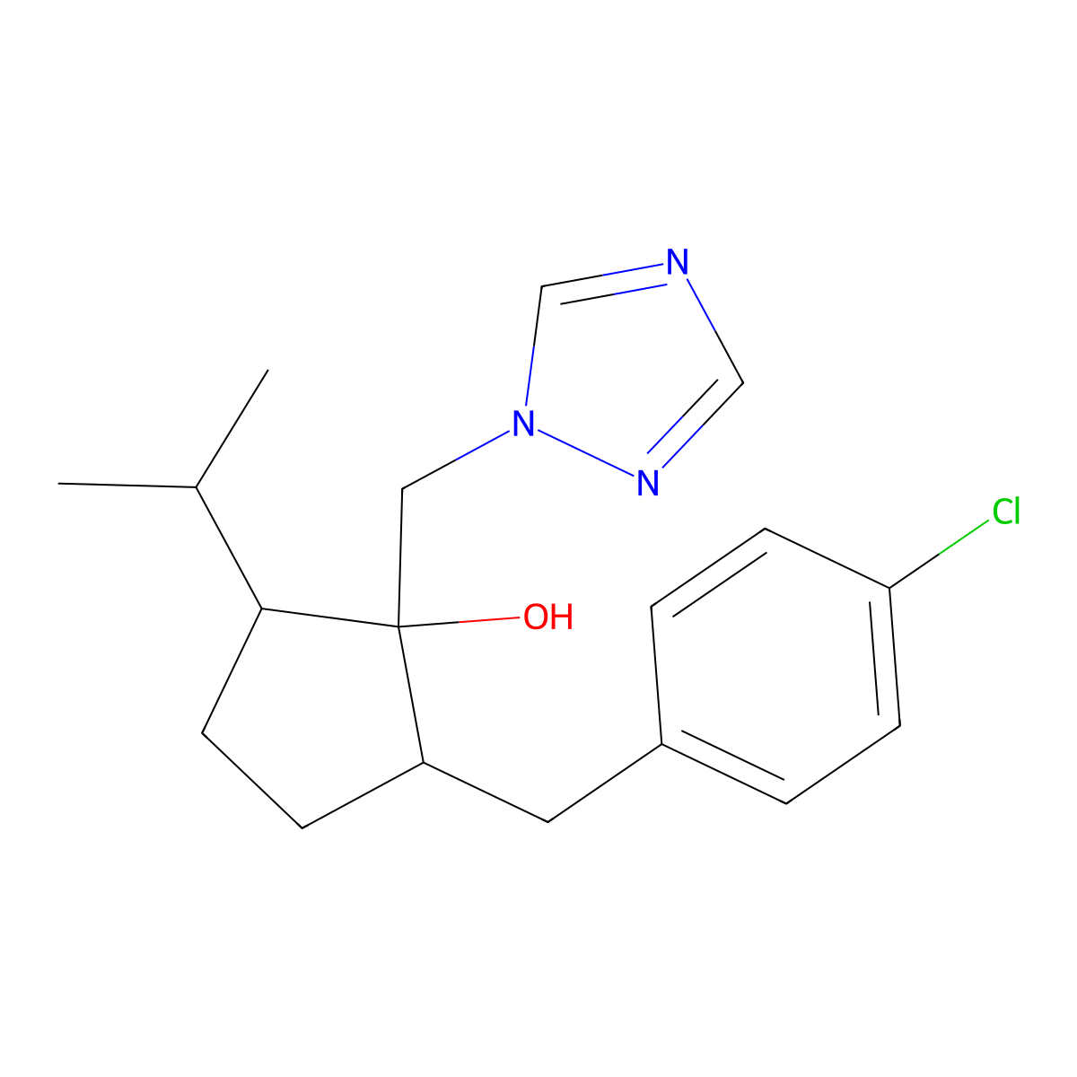 Ipconazole molecular structure, CAS 125225-28-7