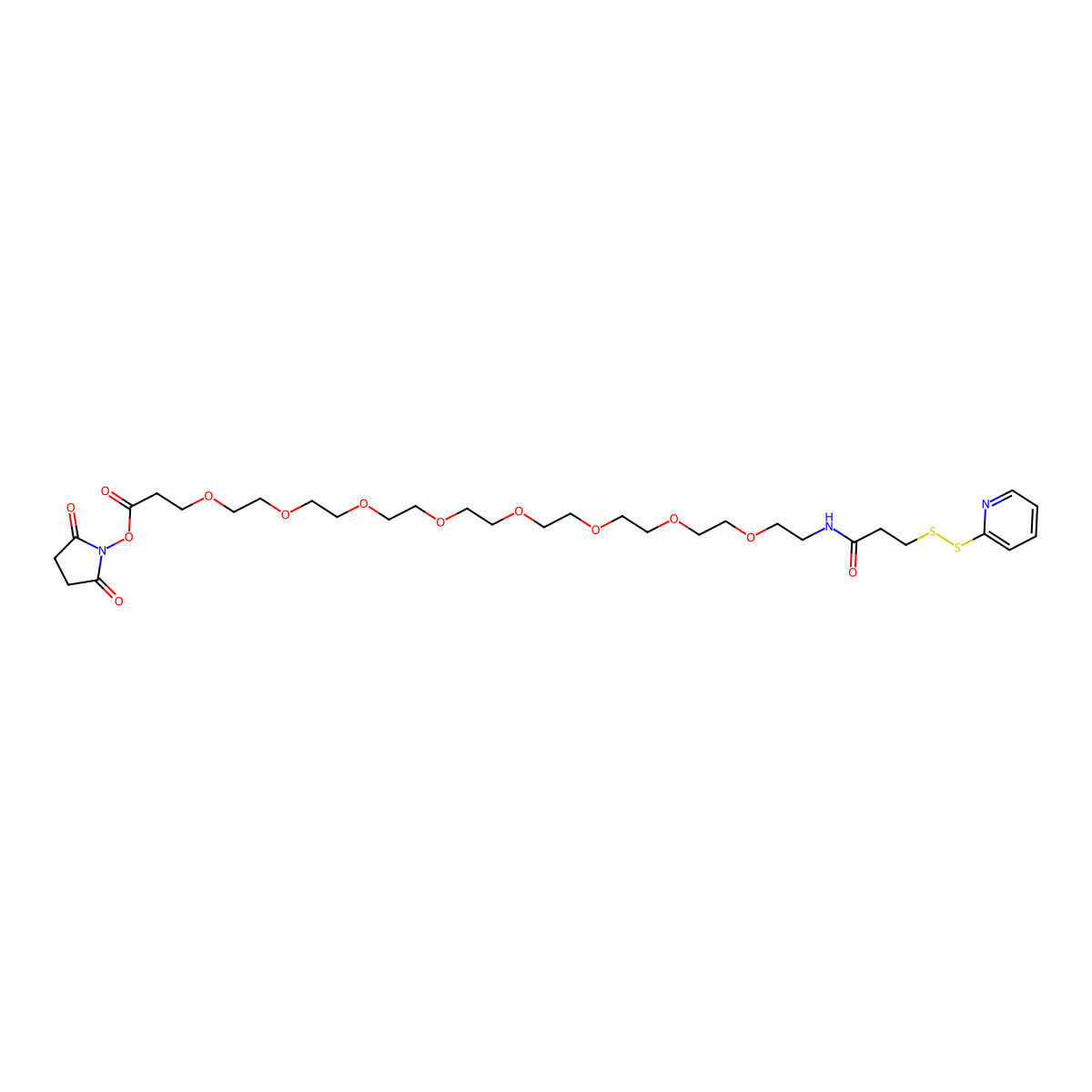 SPDP-PEG8-NHS ester molecular structure, CAS 1252257-56-9
