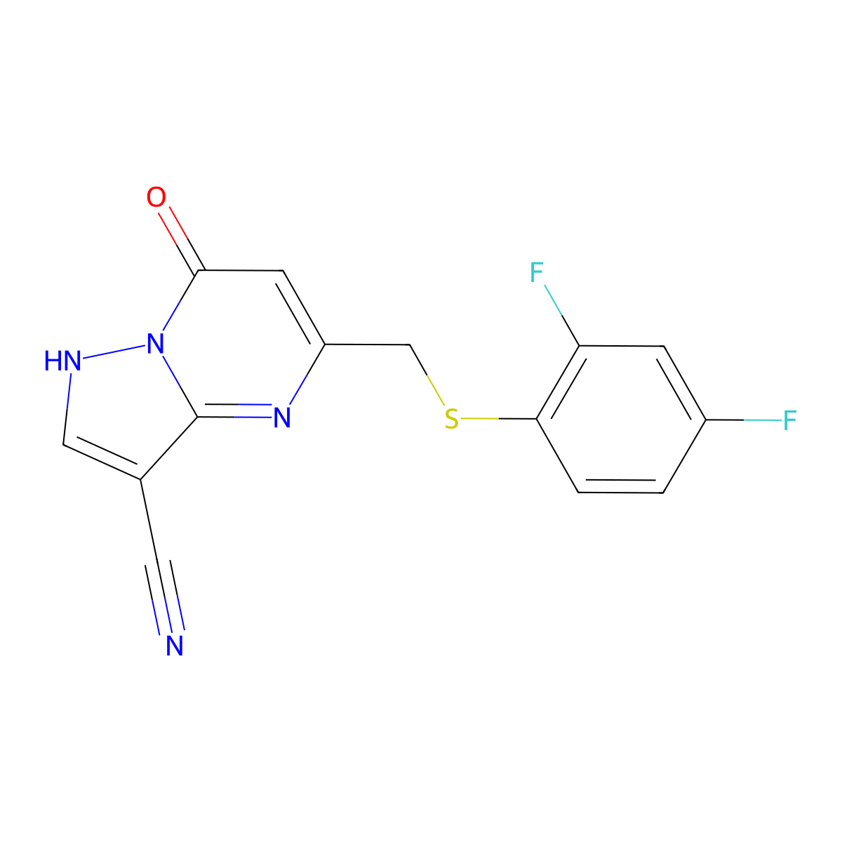 5-{[(2,4-Difluorophenyl)sulfanyl]methyl}-7-hydroxypyrazolo[1,5-a]pyrimidine-3-carbonitrile molecular structure, CAS 1252266-60-6