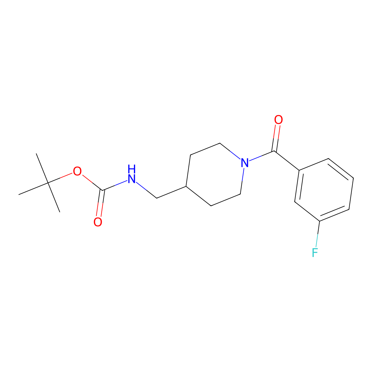 tert-Butyl [1-(3-fluorobenzoyl)piperidin-4-yl]methylcarbamate molecular structure, CAS 1252271-92-3