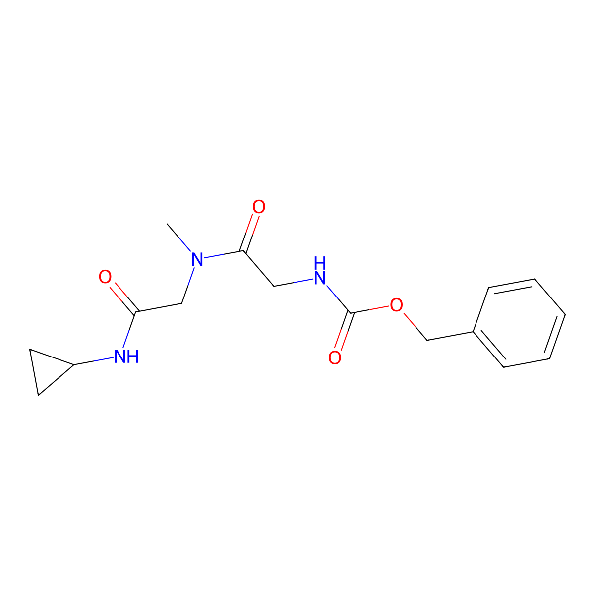 benzyl N-({[(cyclopropylcarbamoyl)methyl](methyl)carbamoyl}methyl)carbamate molecular structure, CAS 1252272-80-2
