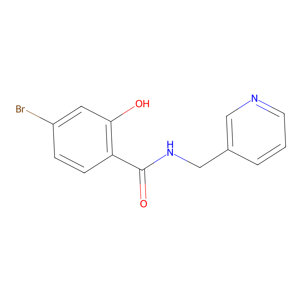 4-bromo-2-hydroxy-N-(pyridin-3-ylmethyl)benzamide molecular structure, CAS 1252273-35-0