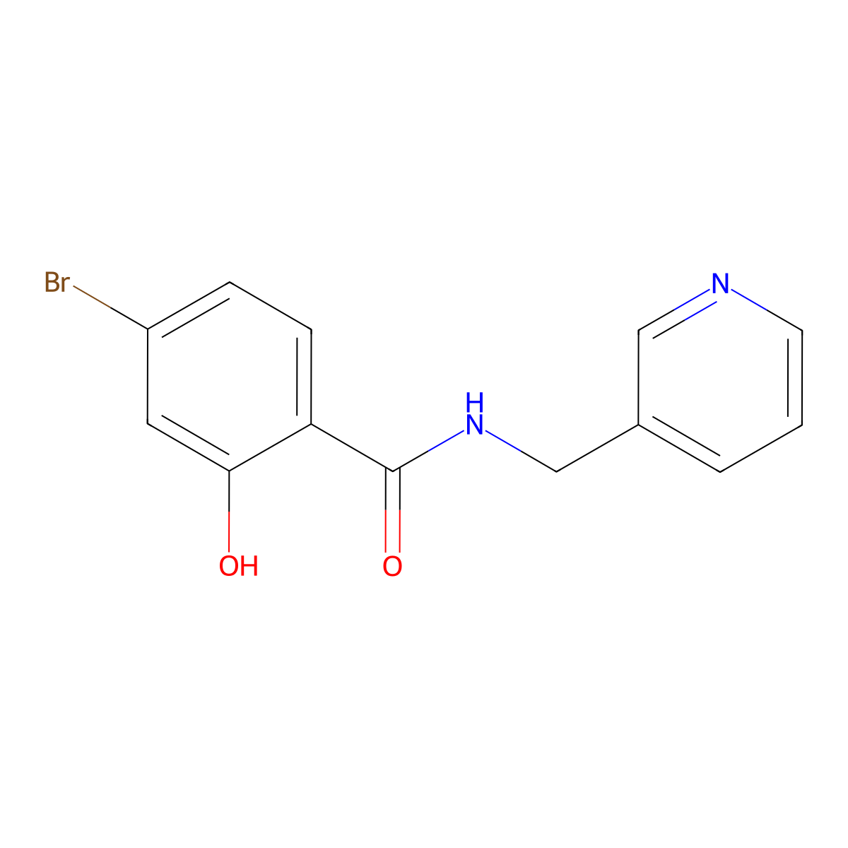 4-bromo-2-hydroxy-N-(pyridin-3-ylmethyl)benzamide molecular structure, CAS 1252273-35-0