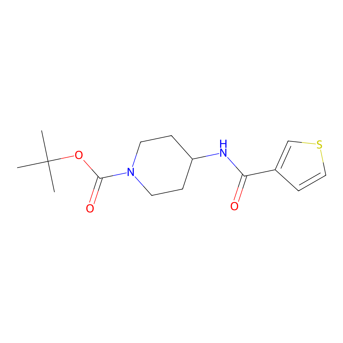 tert-Butyl 4-(thiophene-3-carboxamido)piperidine-1-carboxylate molecular structure, CAS 1252279-23-4