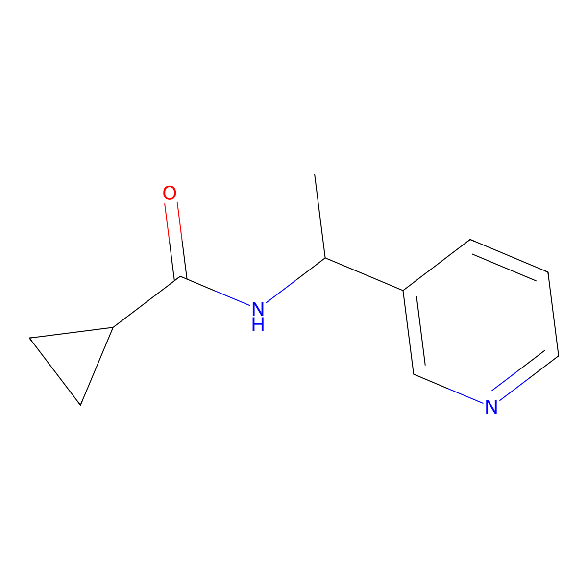 N-[1-(pyridin-3-yl)ethyl]cyclopropanecarboxamide molecular structure, CAS 1252281-97-2