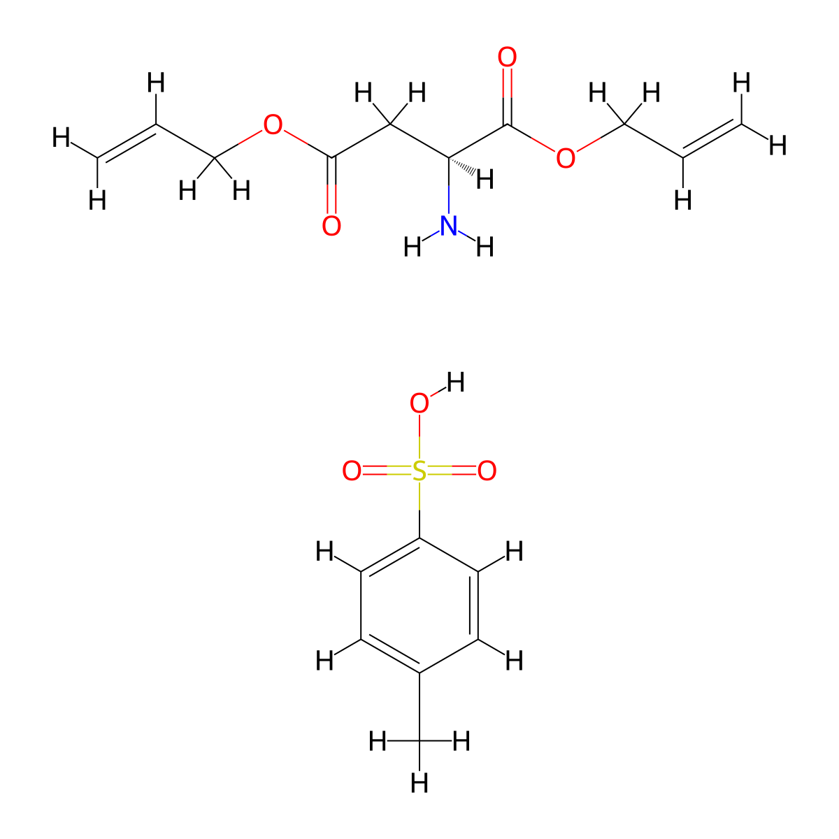(S)-Diallyl 2-aminosuccinate 4-methylbenzenesulfonate molecular structure, CAS 125229-60-9