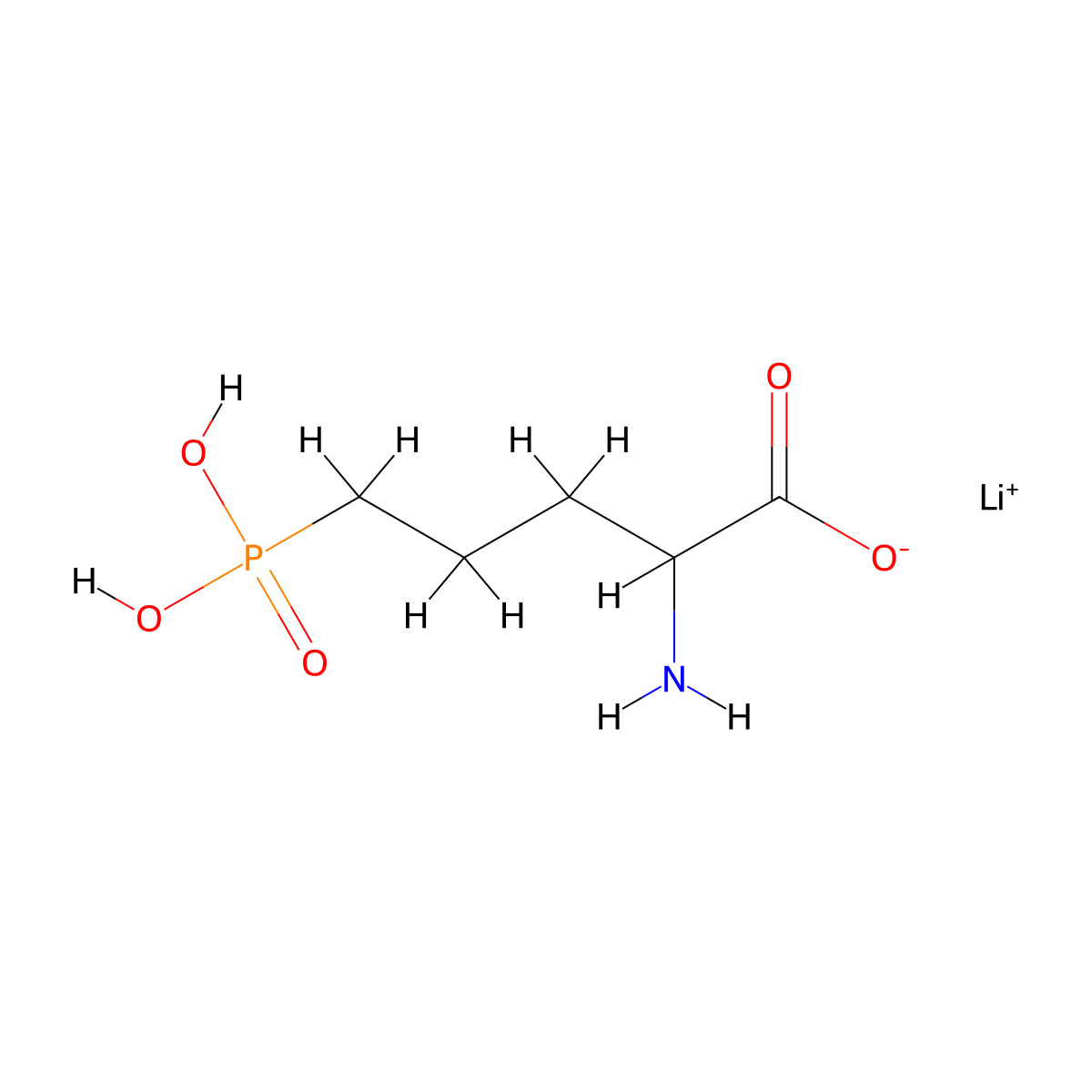 DL-AP5 (lithium) molecular structure, CAS 125229-62-1