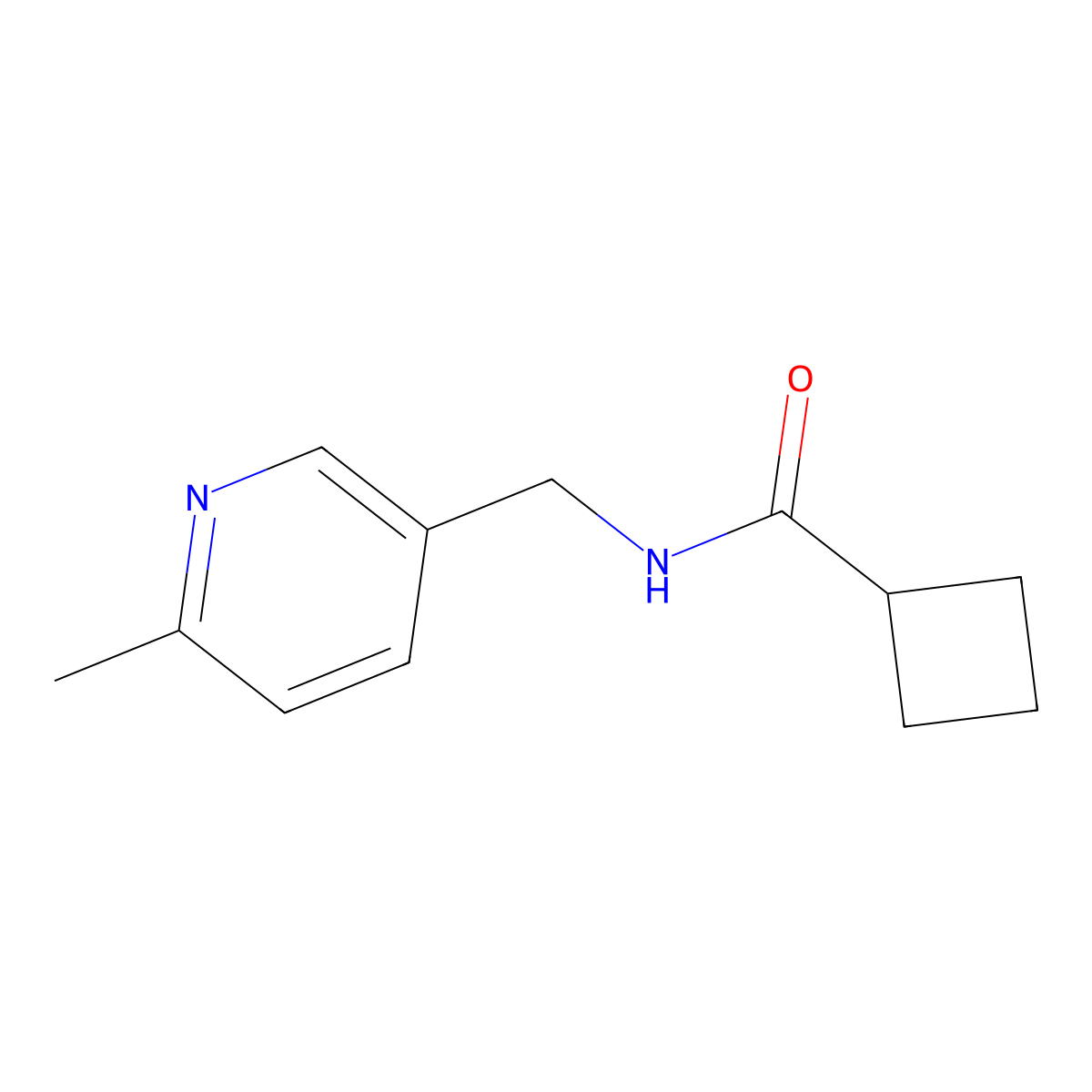 N-[(6-methylpyridin-3-yl)methyl]cyclobutanecarboxamide molecular structure, CAS 1252297-64-5
