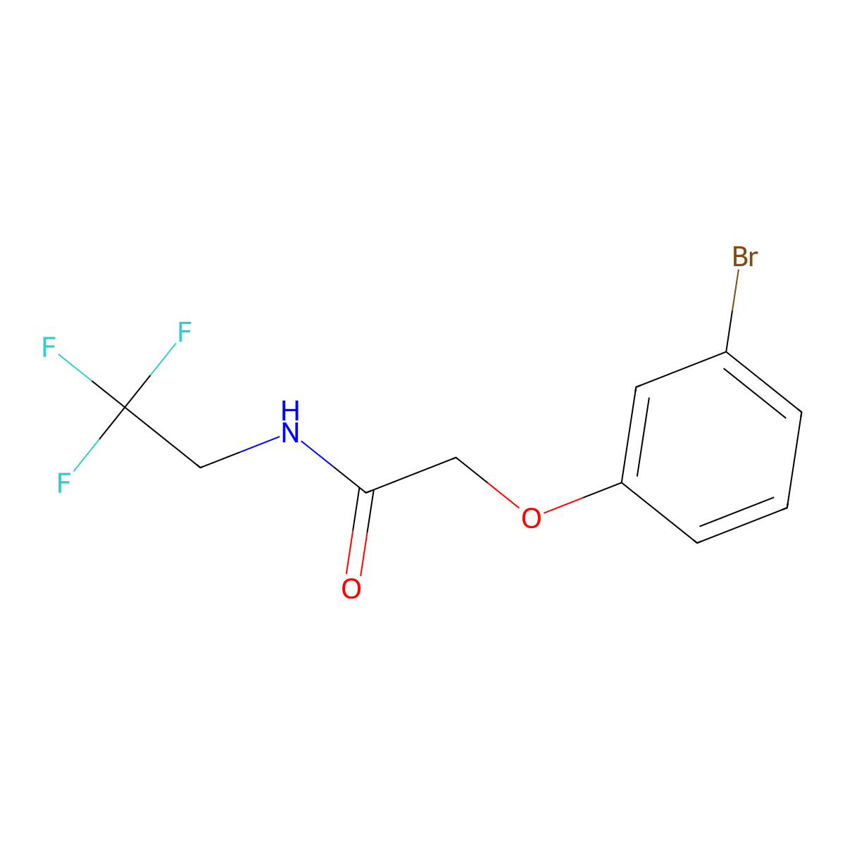 2-(3-bromophenoxy)-N-(2,2,2-trifluoroethyl)acetamide molecular structure, CAS 1252311-93-5