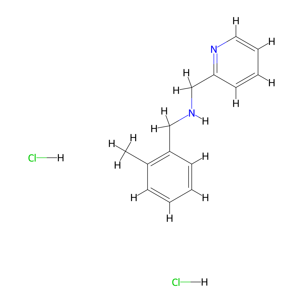 [(2-Methylphenyl)methyl](pyridin-2-ylmethyl)amine dihydrochloride molecular structure, CAS 1252334-11-4