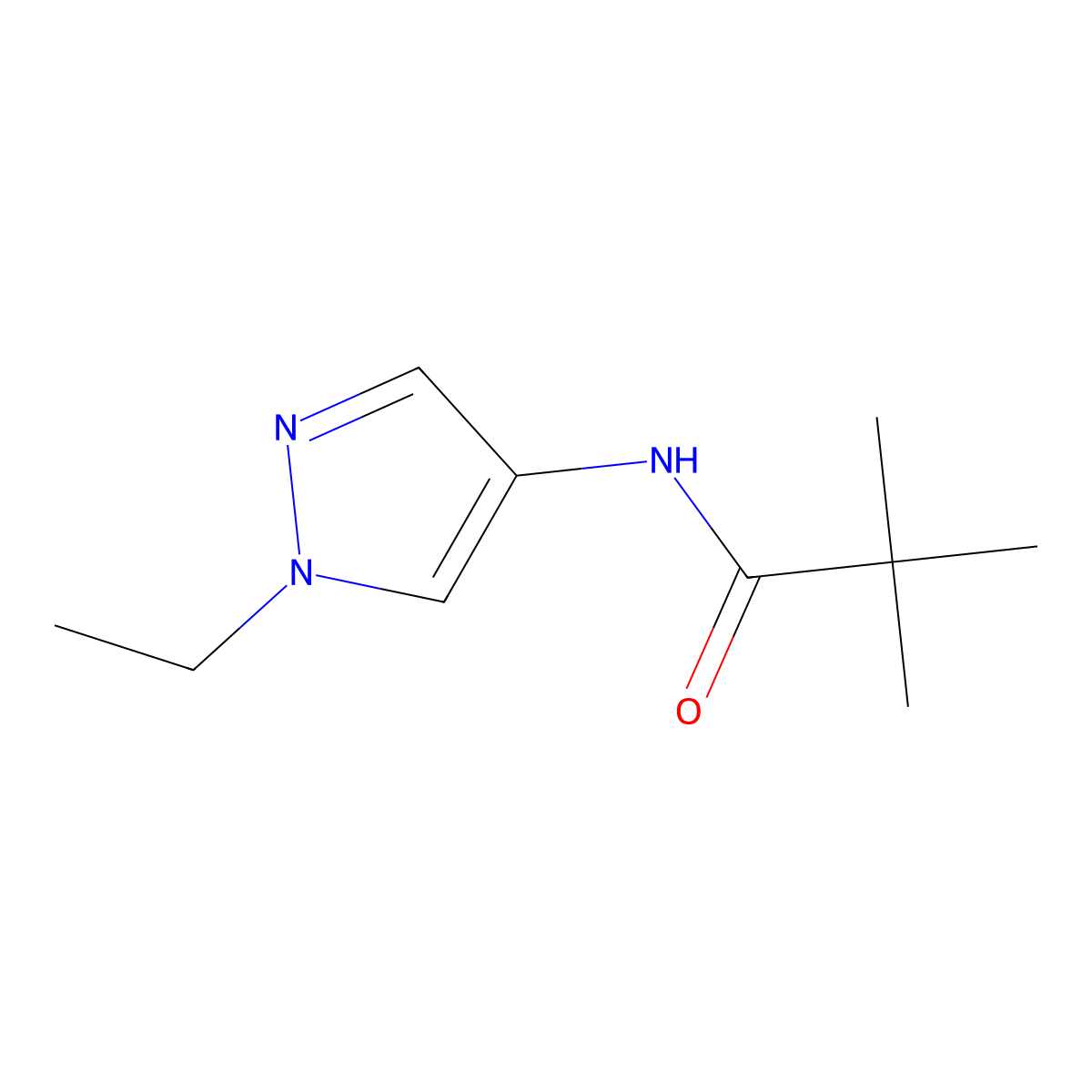 N-(1-Ethyl-1H-pyrazol-4-yl)pivalamide molecular structure, CAS 1252362-62-1