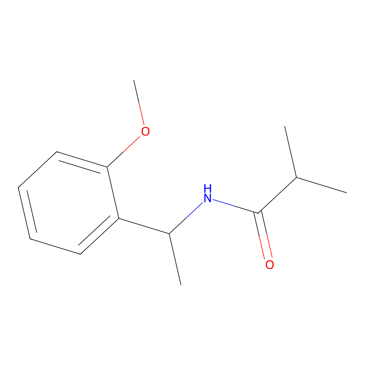 N-[1-(2-methoxyphenyl)ethyl]-2-methylpropanamide molecular structure, CAS 1252377-77-7