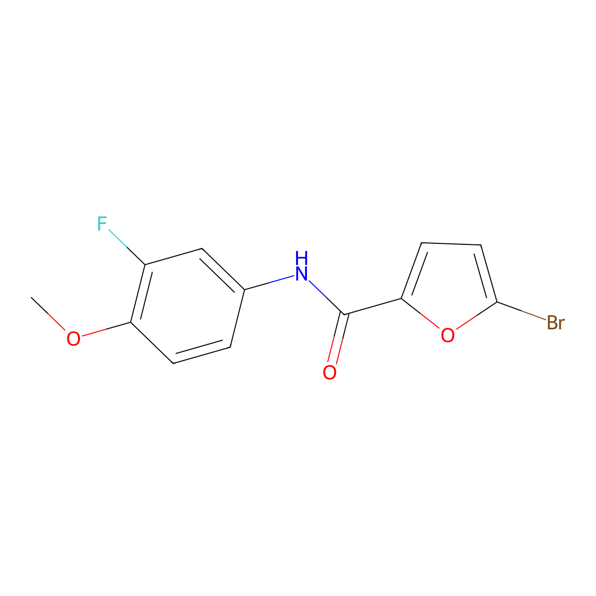 5-bromo-N-(3-fluoro-4-methoxyphenyl)furan-2-carboxamide molecular structure, CAS 1252378-44-1