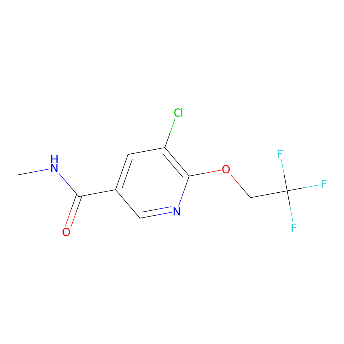 5-Chloro-N-methyl-6-(2,2,2-trifluoroethoxy)-3-pyridinecarboxamide molecular structure, CAS 1252395-86-0
