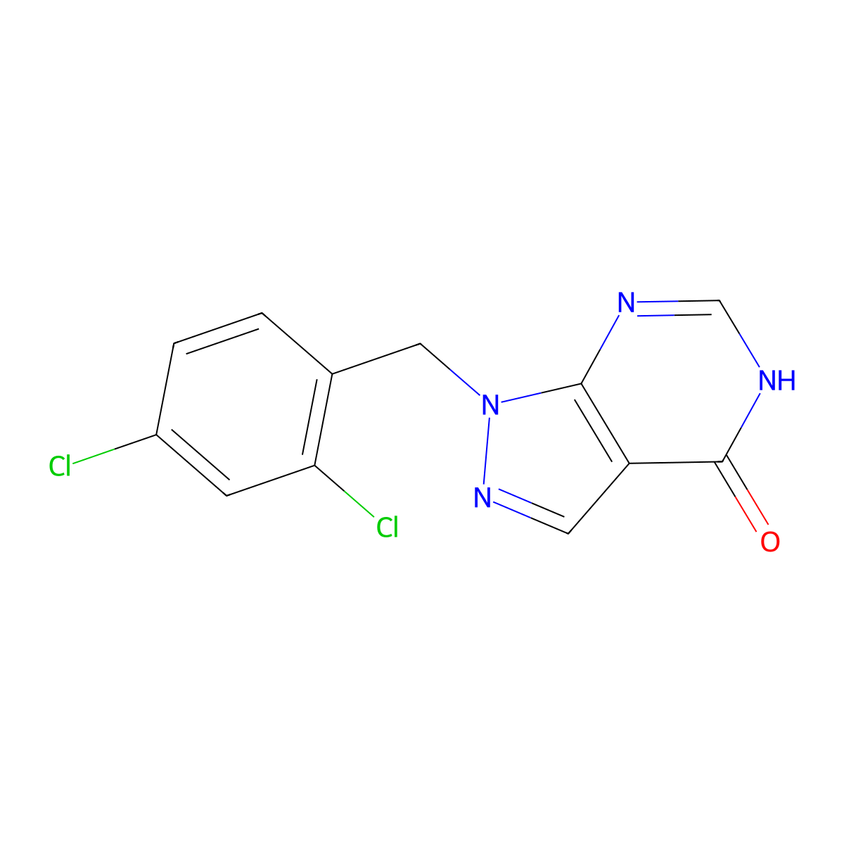 1-[(2,4-dichlorophenyl)methyl]-1H-pyrazolo[3,4-d]pyrimidin-4-ol molecular structure, CAS 125240-57-5