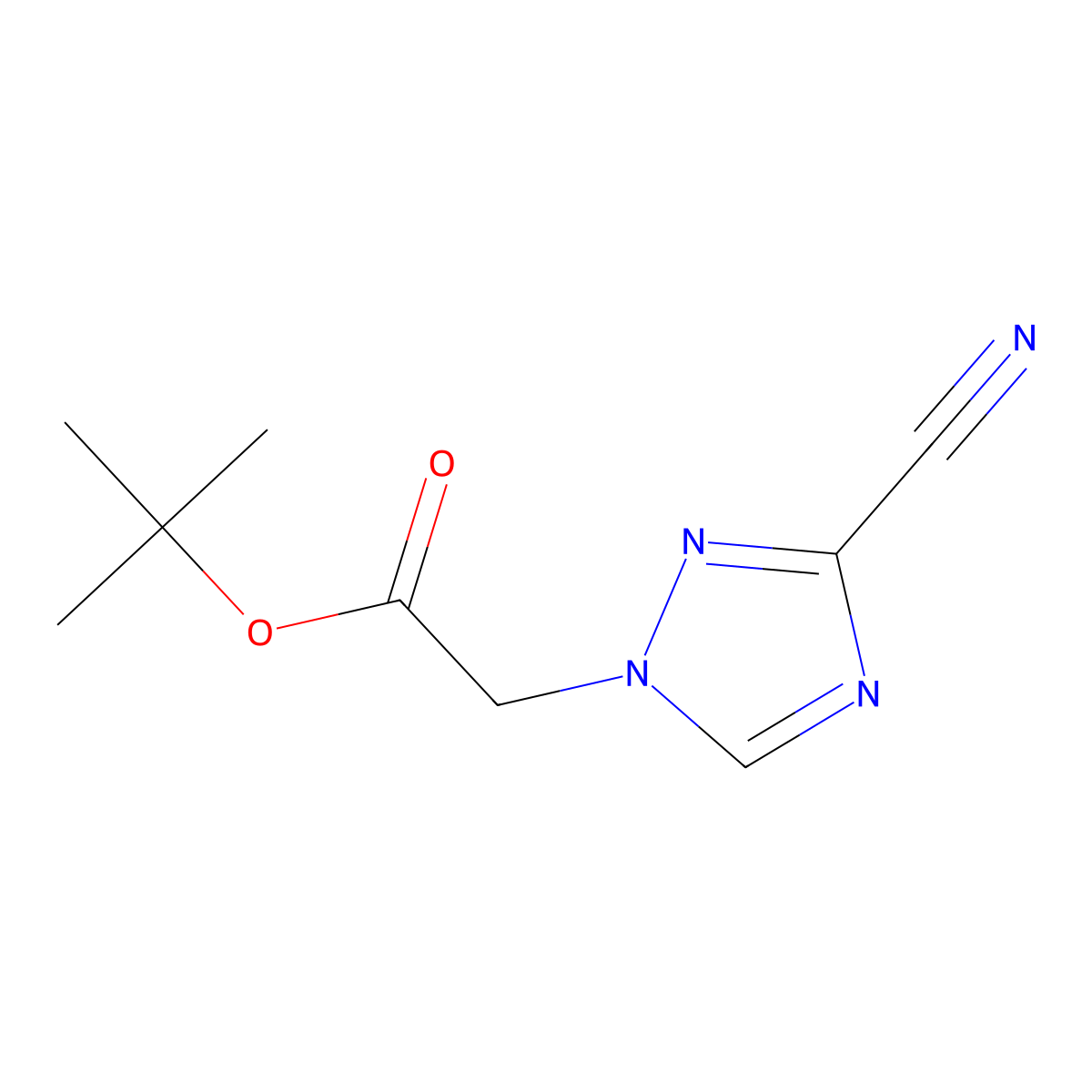 tert-butyl 2-(3-cyano-1H-1,2,4-triazol-1-yl)acetate molecular structure, CAS 1252436-79-5