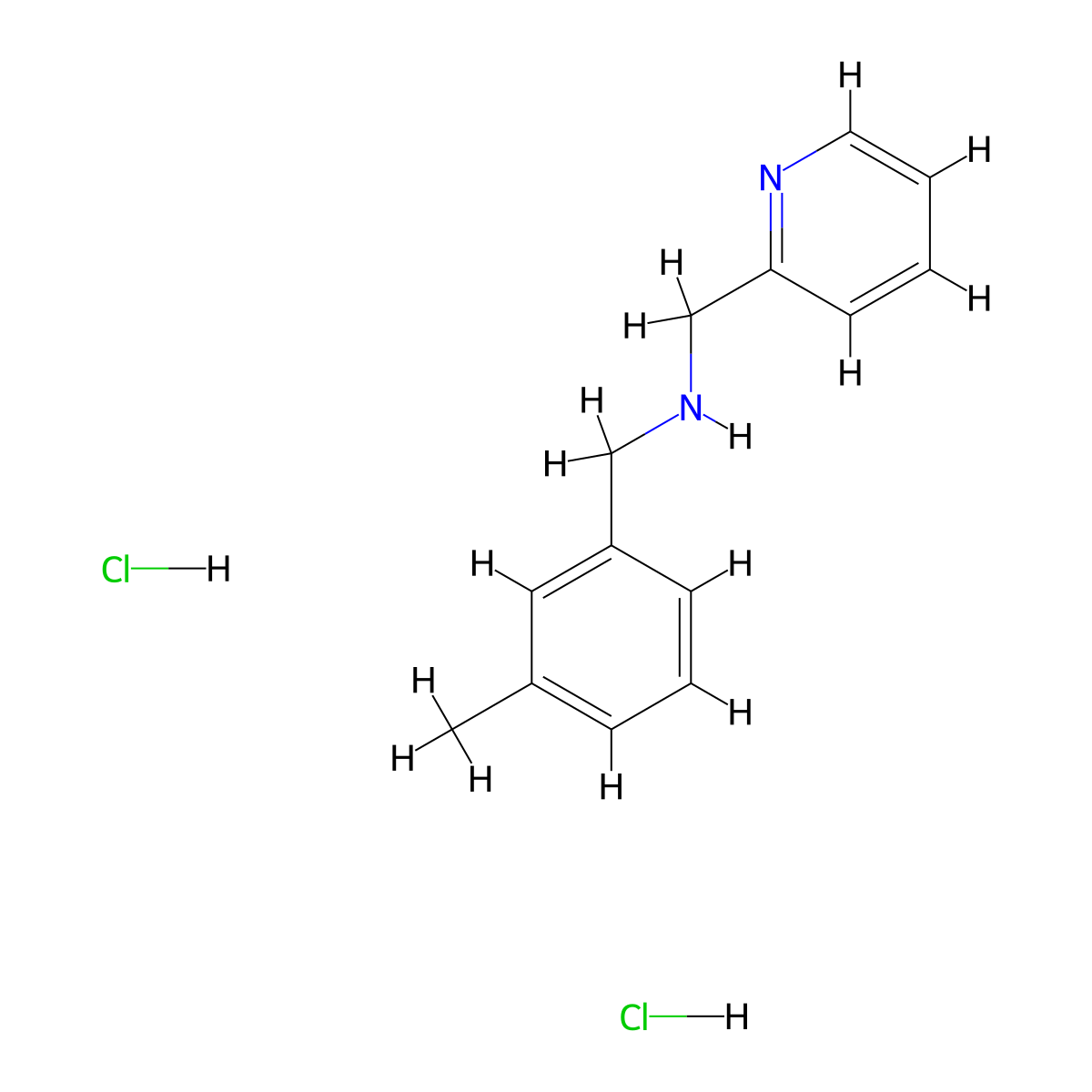 [(3-Methylphenyl)methyl](pyridin-2-ylmethyl)amine dihydrochloride molecular structure, CAS 1252441-99-8